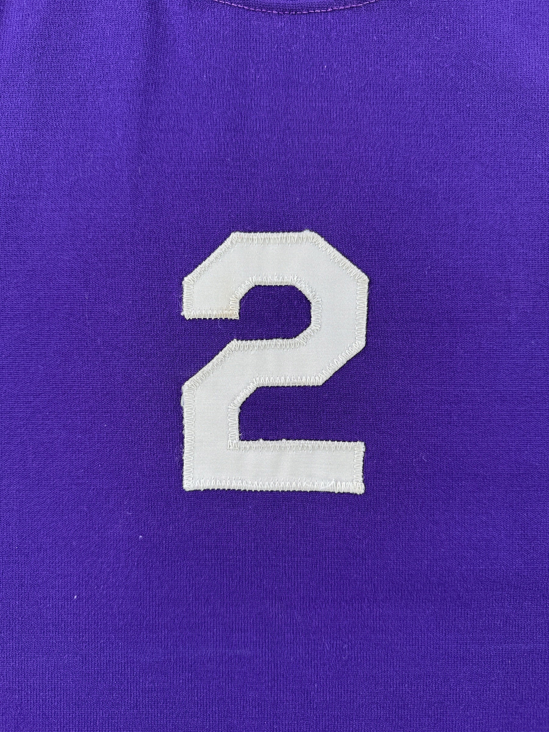 Number on front of Vintage Southland "2" Purple Tank Top Jersey SZ L (Fits M)