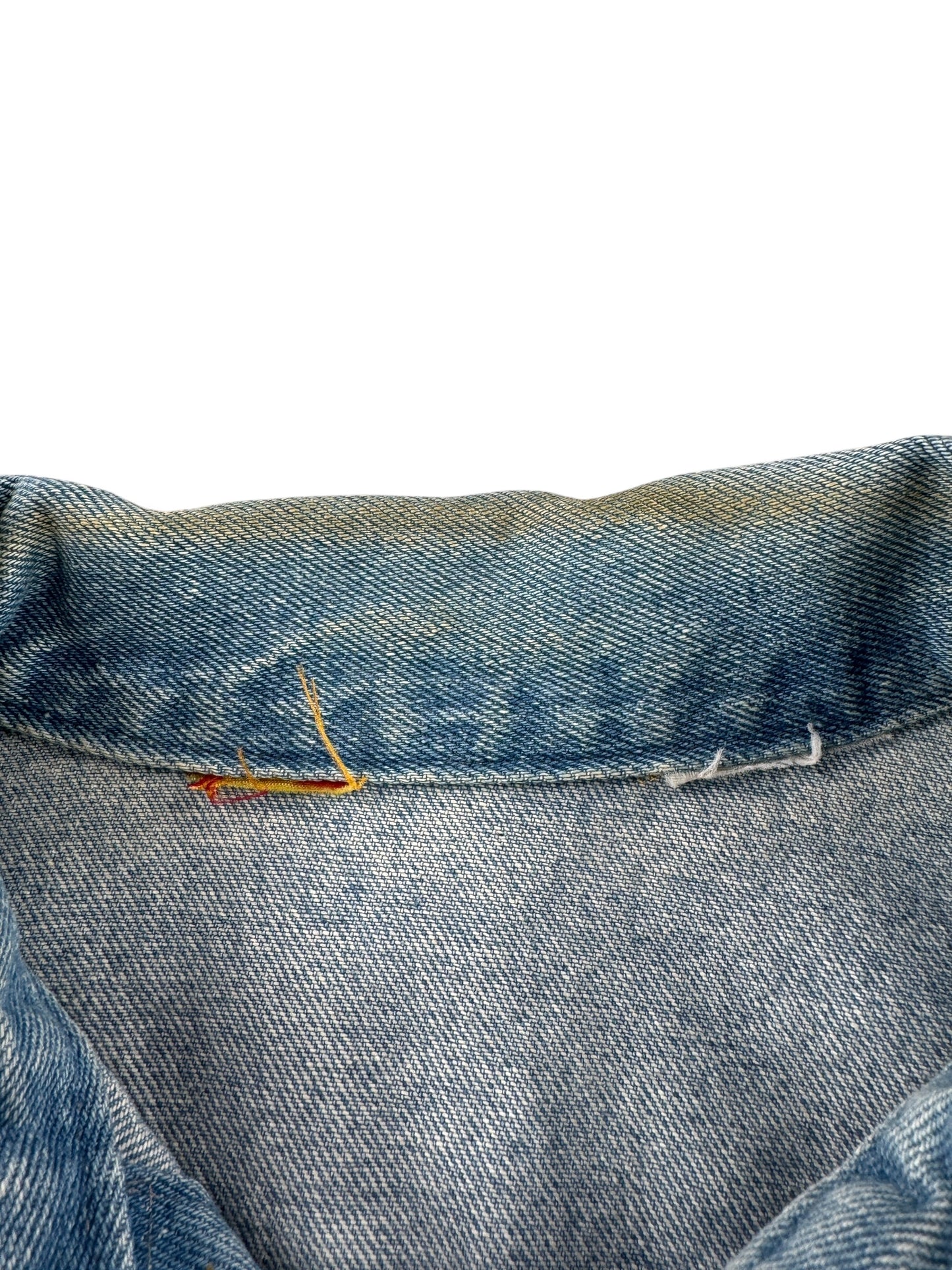 Cut Tags on Vintage Rustler Native Art Denim Jacket SZ L