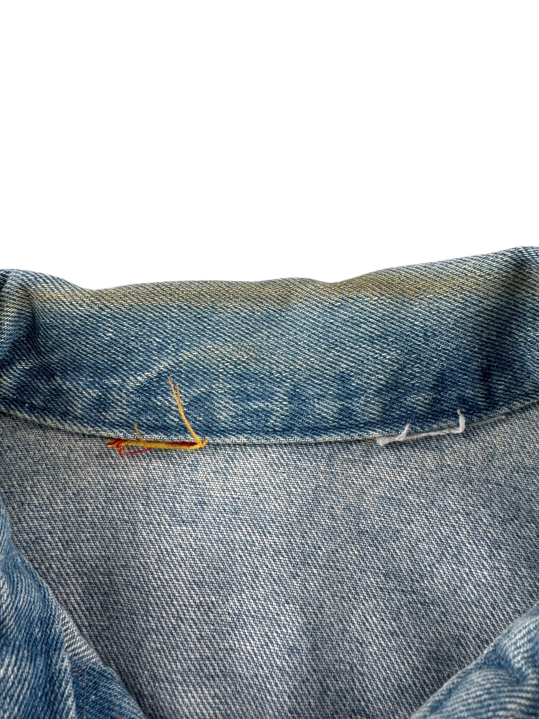 Cut Tags on Vintage Rustler Native Art Denim Jacket SZ L