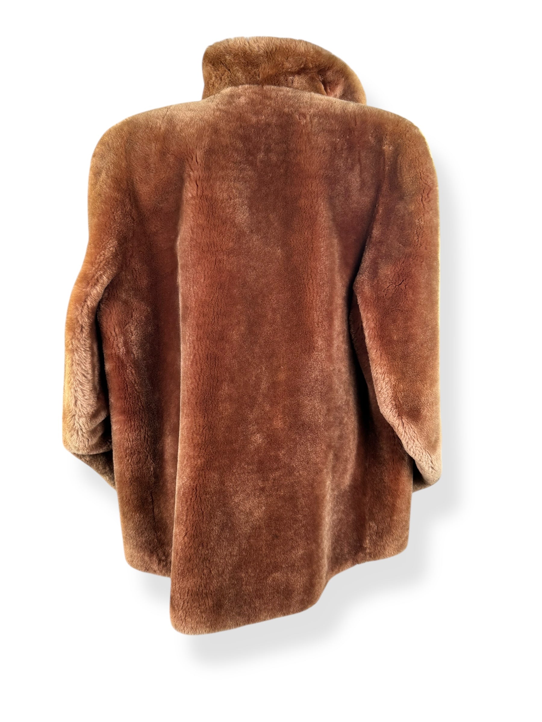 Back of 1940s Hazel Bergedson Mouton Fur Coat L