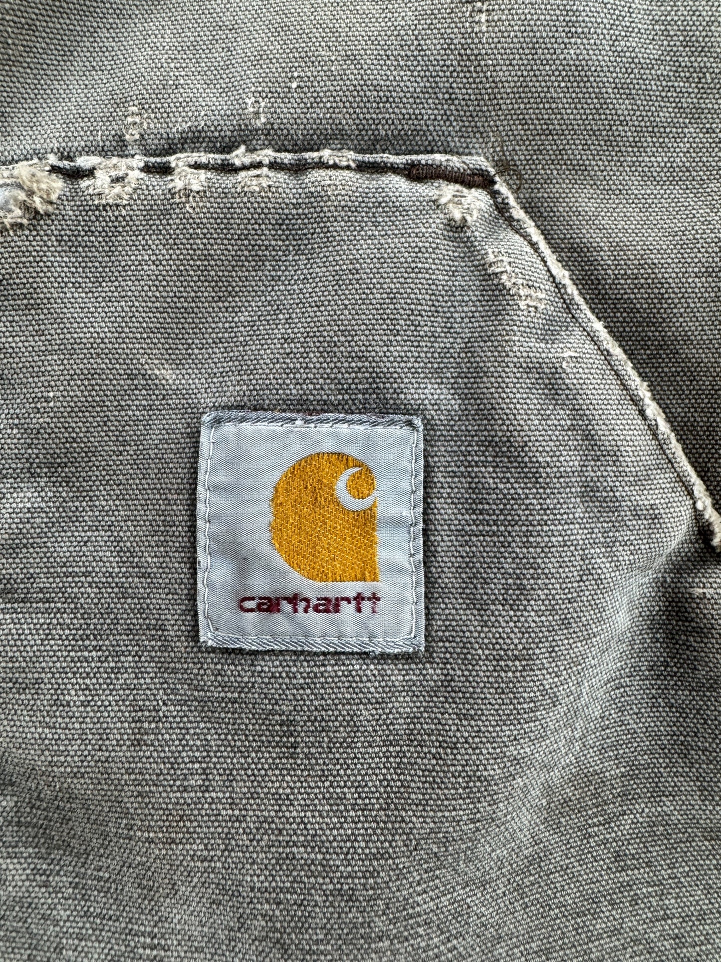 Label on Vintage Thrashed Carhartt Vest SZ XL