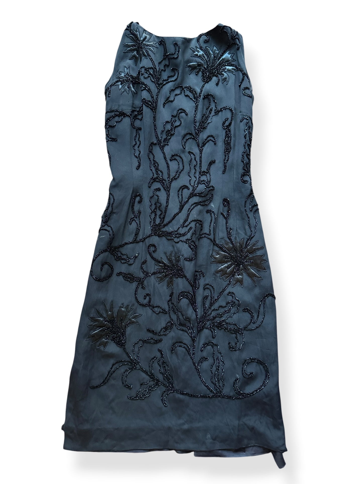 Front of Vintage 1950s-60s Appliqué Dress SZ S