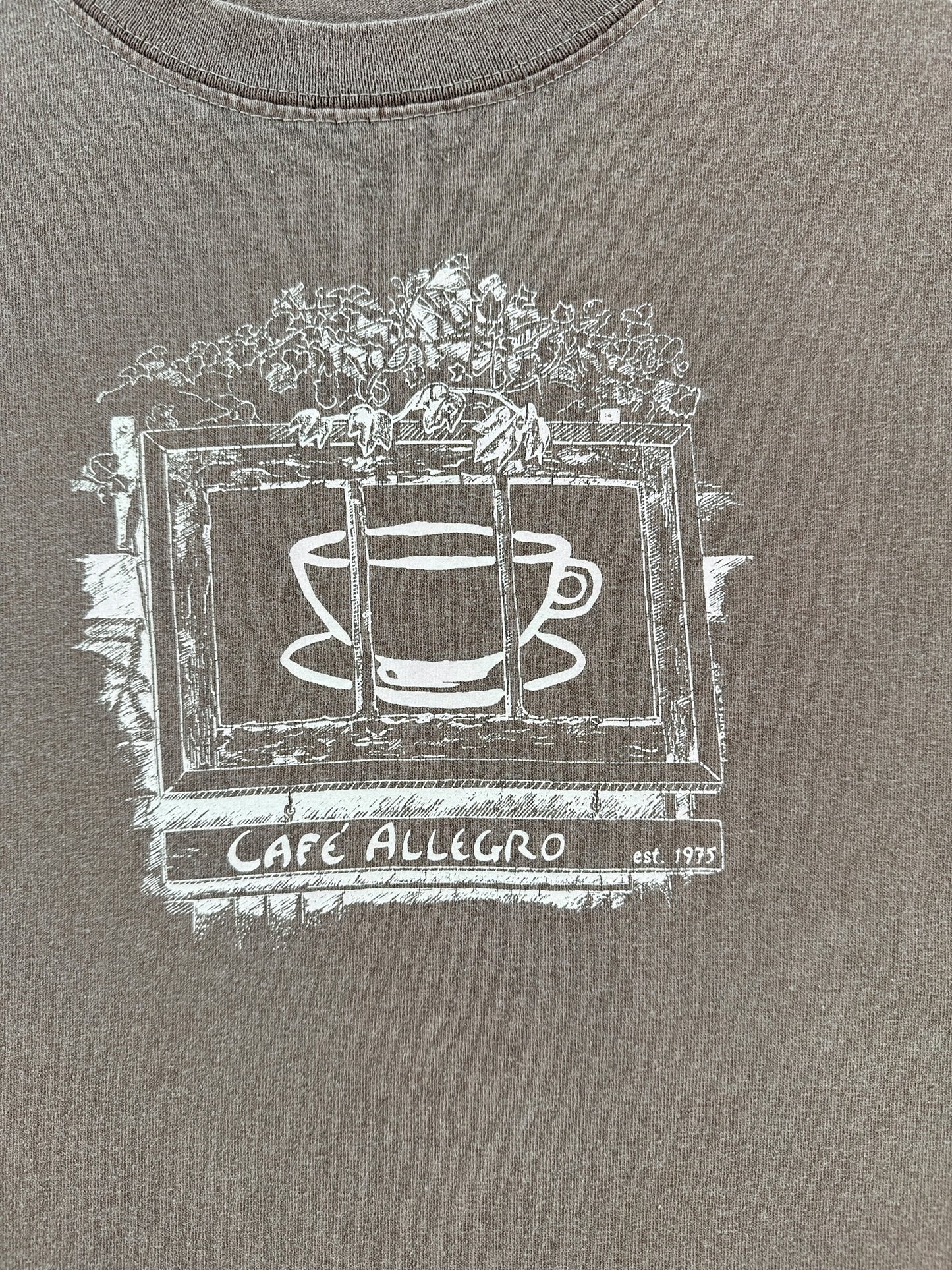 Graphic of Vintage Seattle Cafe Allegro Tee SZ L