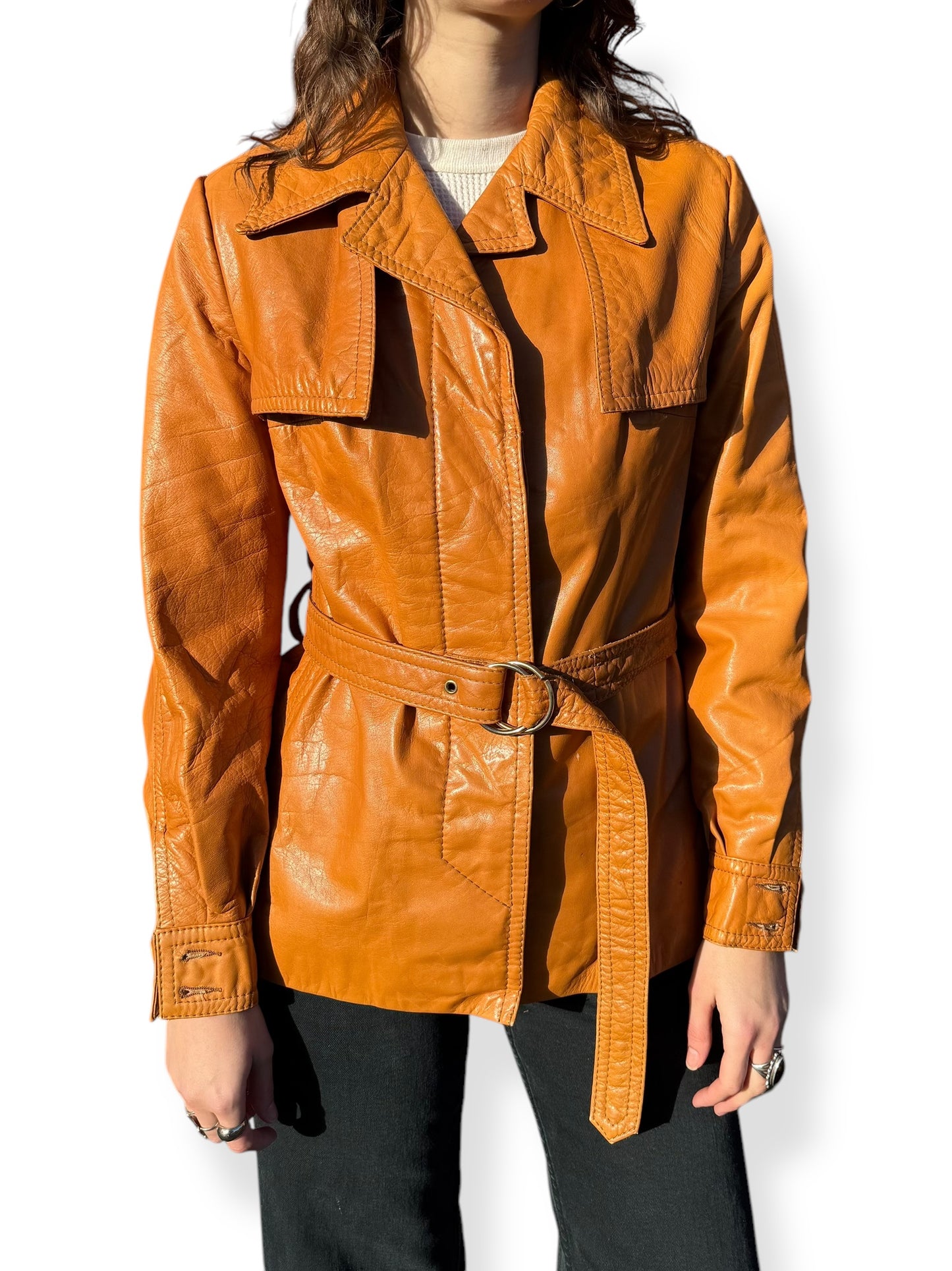 Front view of 1980s Nordstrom Leather Jacket S