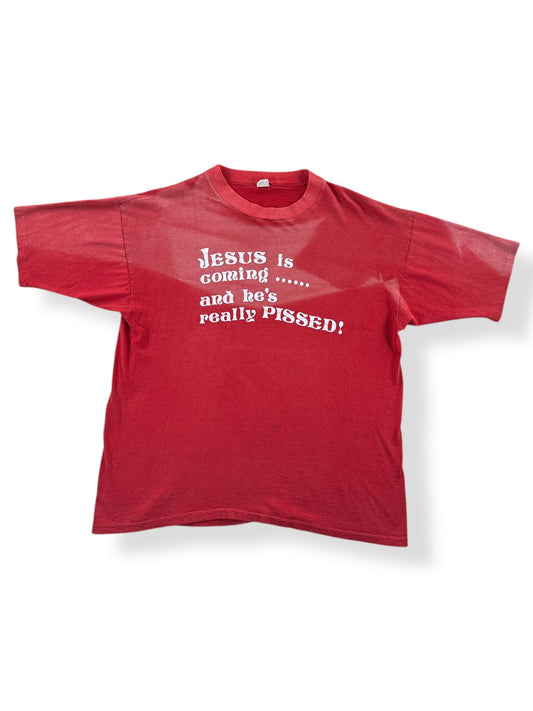 Front of Vintage Jesus Is Coming Fader Tee SZ XL (Fits L)