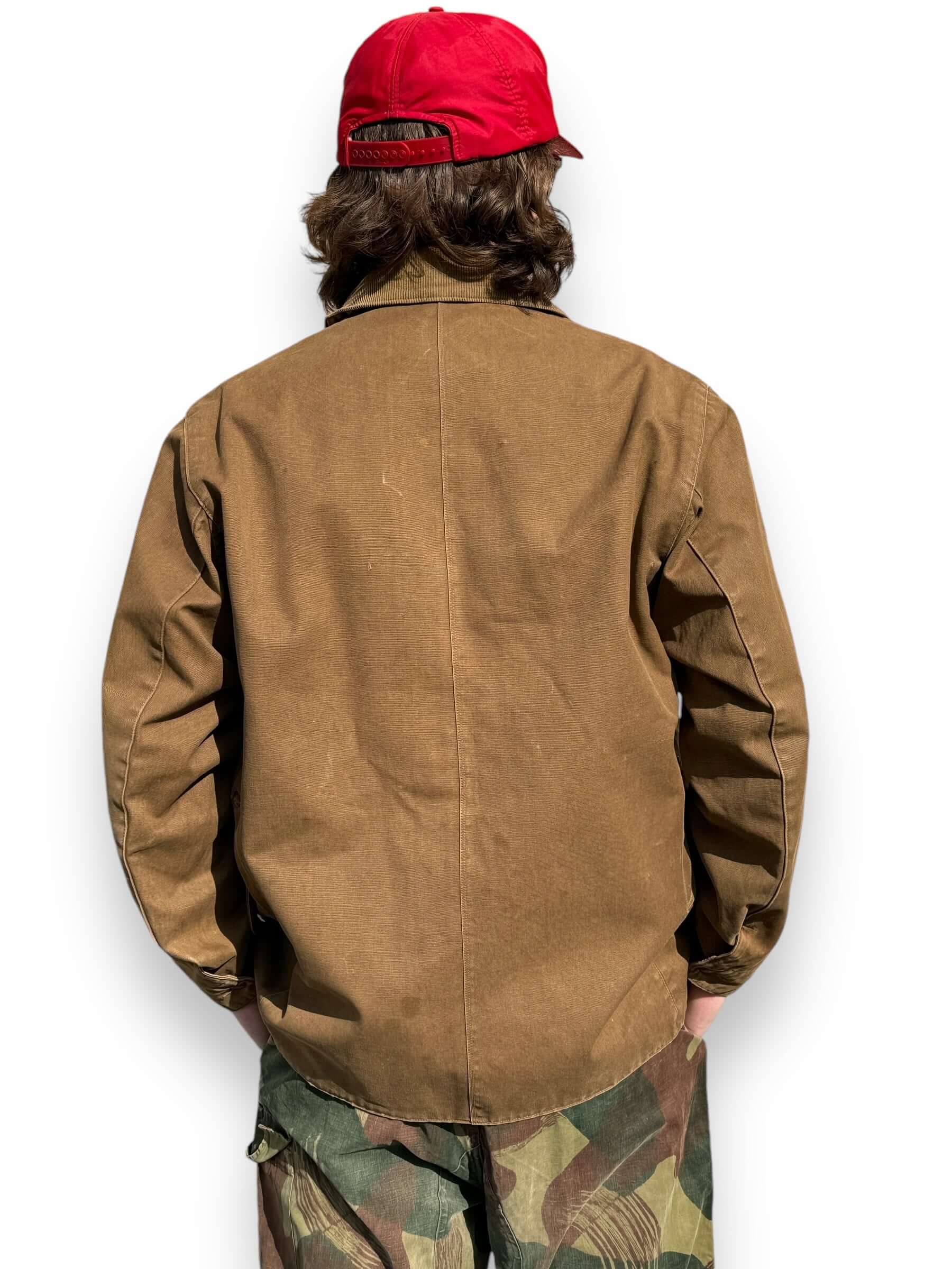 Rear On Body View of Vintage Duxbak Hunting Jacket SZ 44