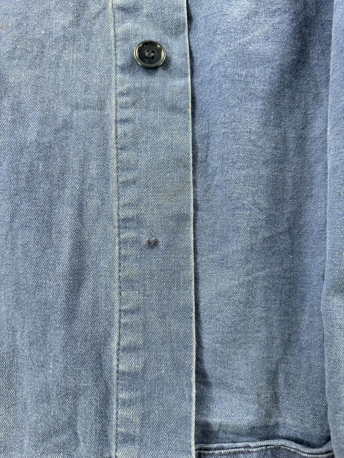 Missing Button on Vintage KLM Faded French Chore Coat SZ XL