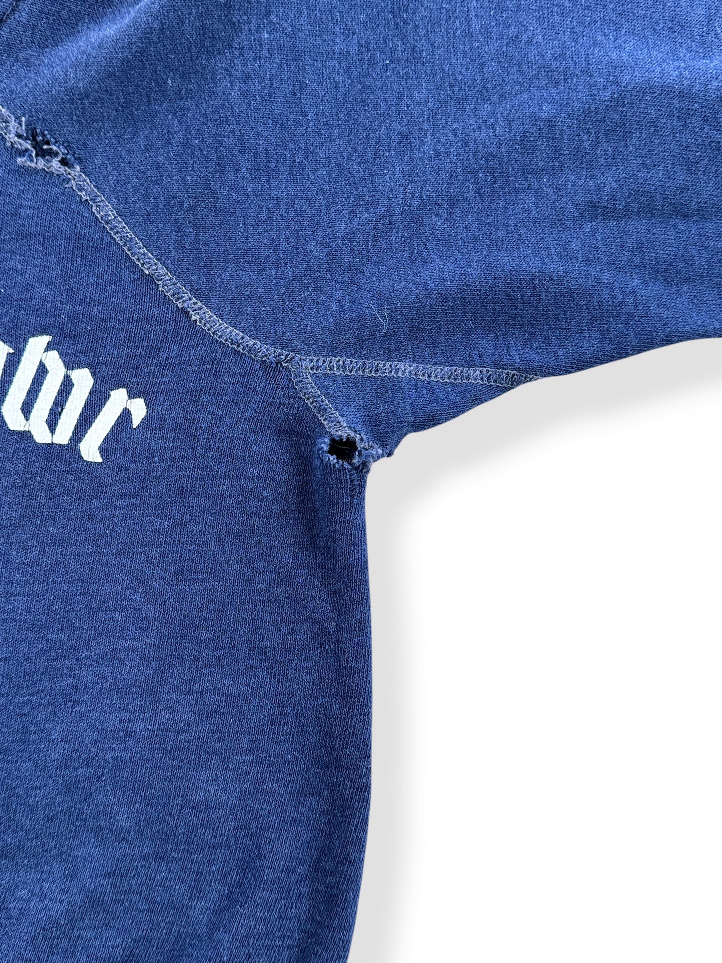 Damage on armpit gusset of Vintage Kids Bryn Mawr College Crewneck - AS IS