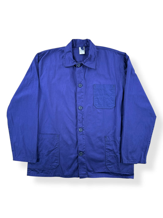 Front of Vintage Dark Purple French Chore Coat SZ L