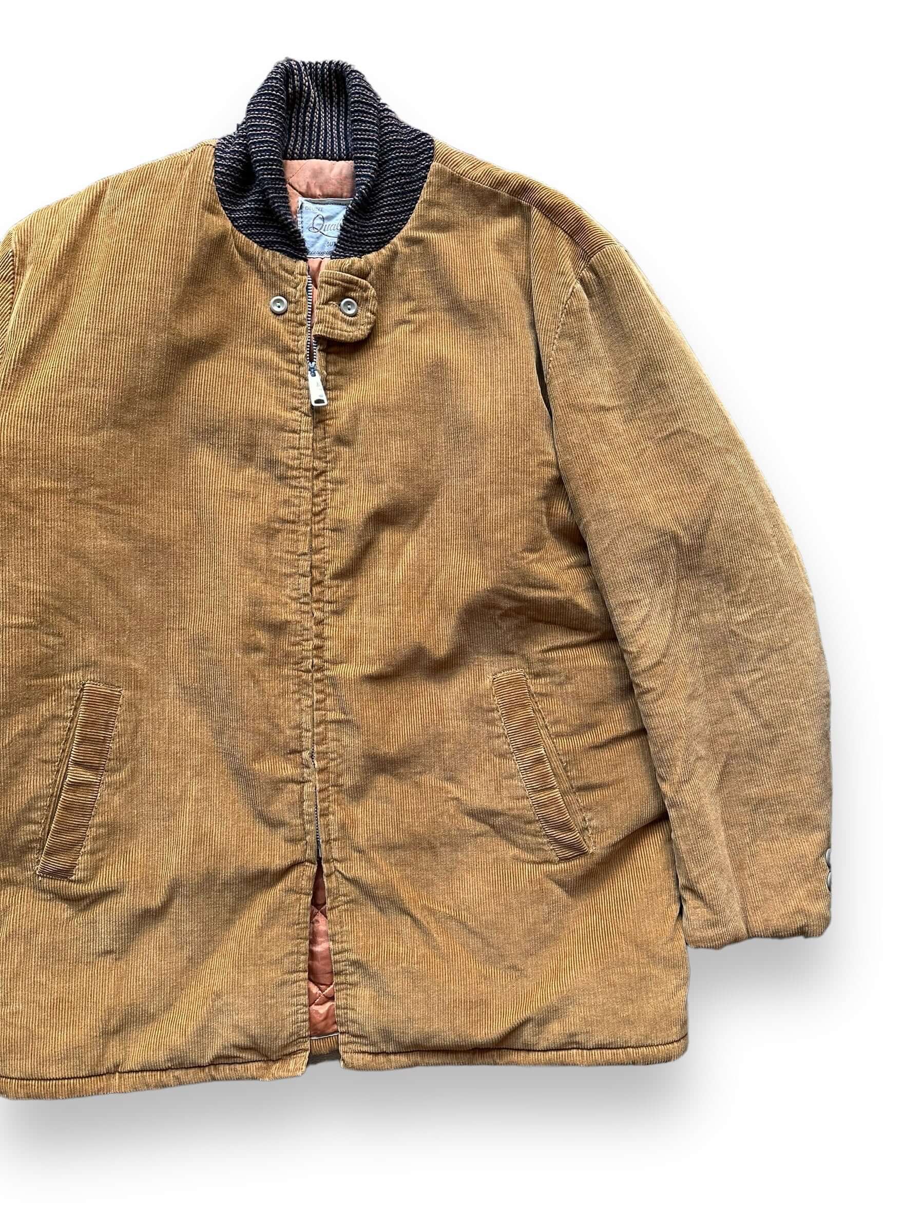 Front Left View of Vintage Deluxe Quality Outerwear Corduroy Clicker Jacket SZ XL | Vintage Clicker Coat Seattle