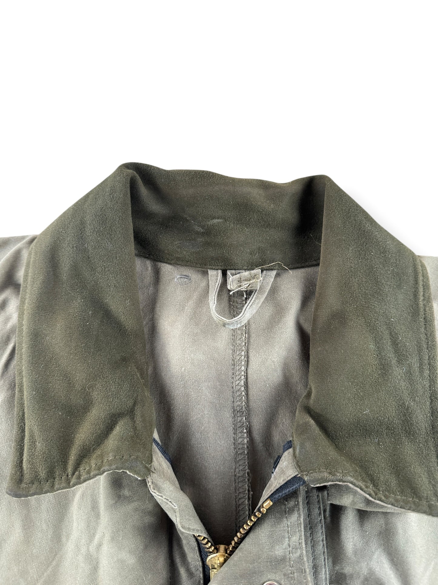 Collar on Filson Shelter Cloth Waxed Cotton Packer Jacket SZ XL