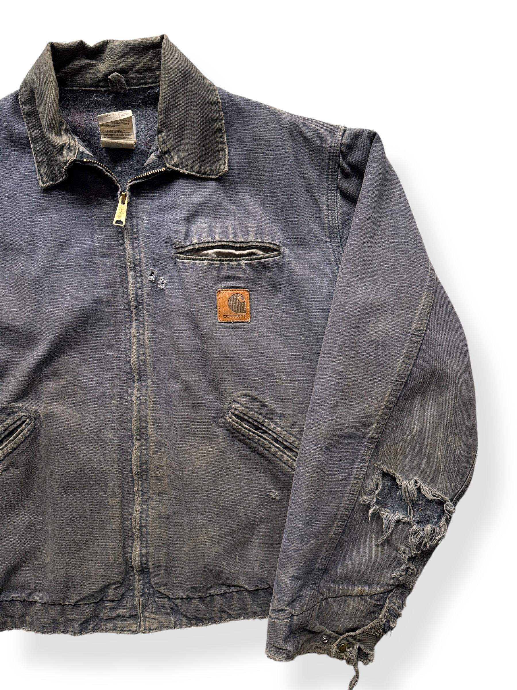 Front Left of Vintage Thrashed Carhartt J64PTL Detroit Jacket SZ L