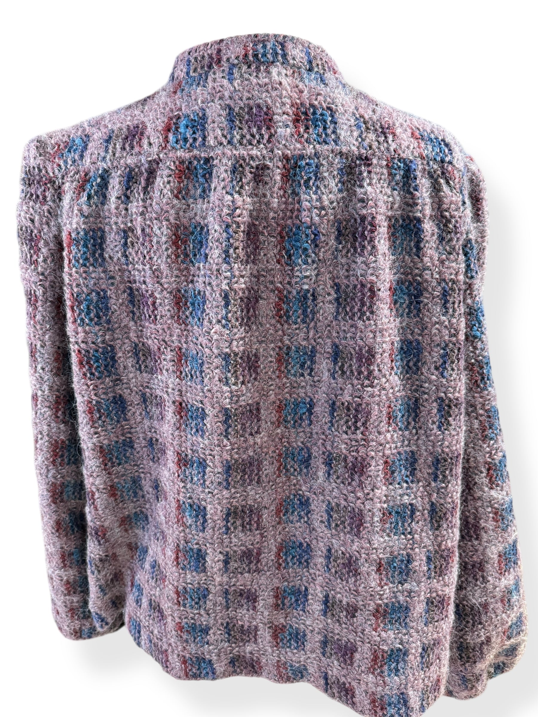 Back view of 1980s Florence Henderson Grandma Cardigan L