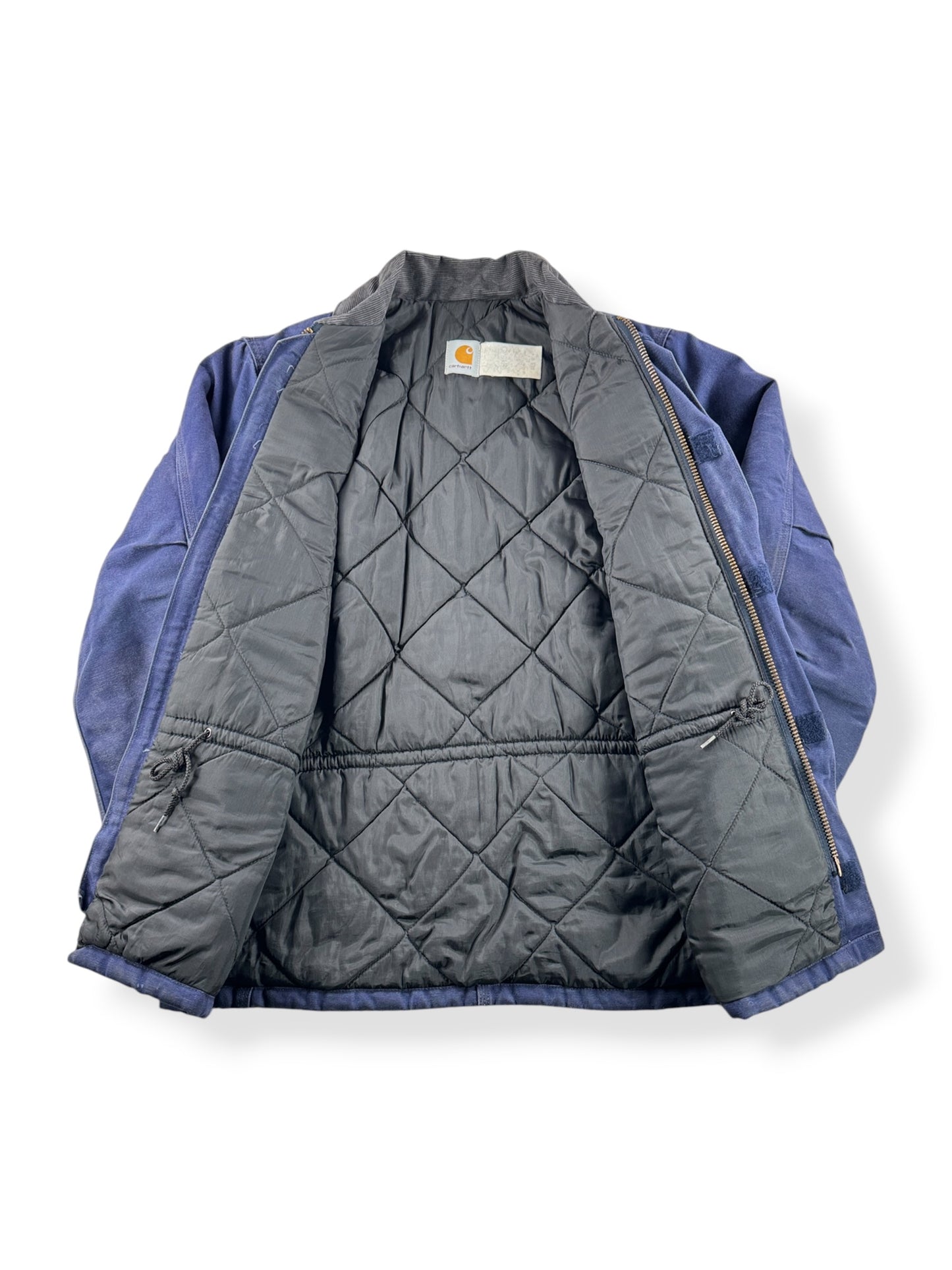 Inside of Vintage Faded Blue Carhartt Arctic Jacket SZ 40