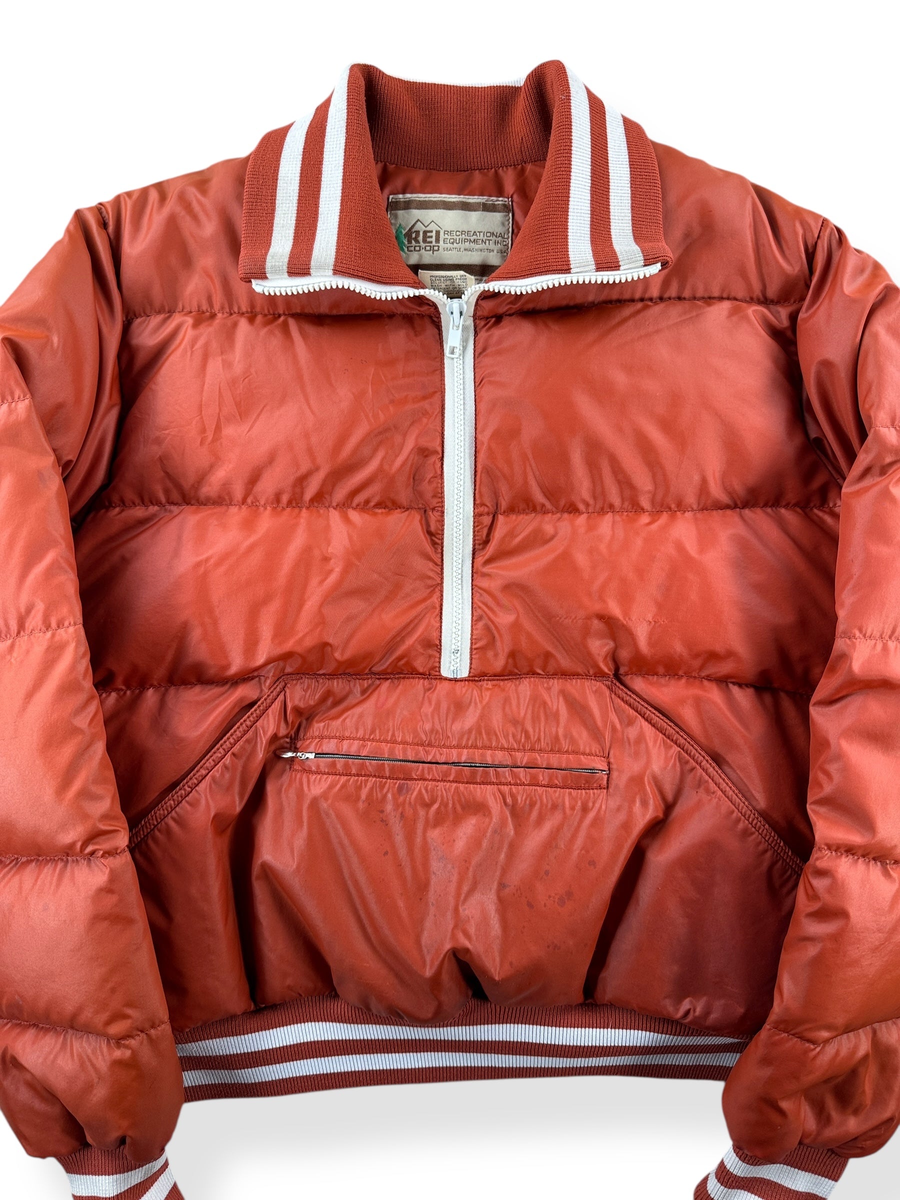 Front Close Up of Vintage 80s Era REI Down Anorak SZ M