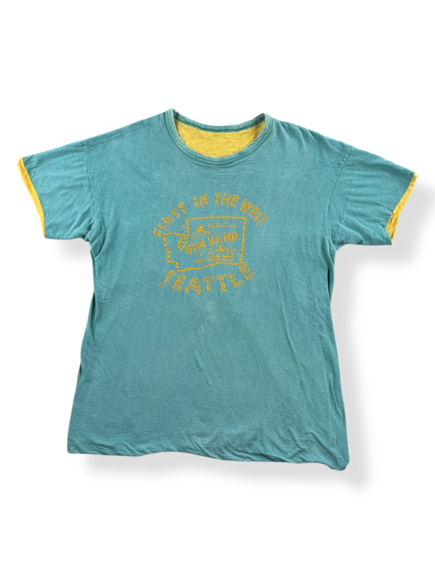 Front of Vintage 60s Reversible Faded Seattle Summer Camp Tee SZ L