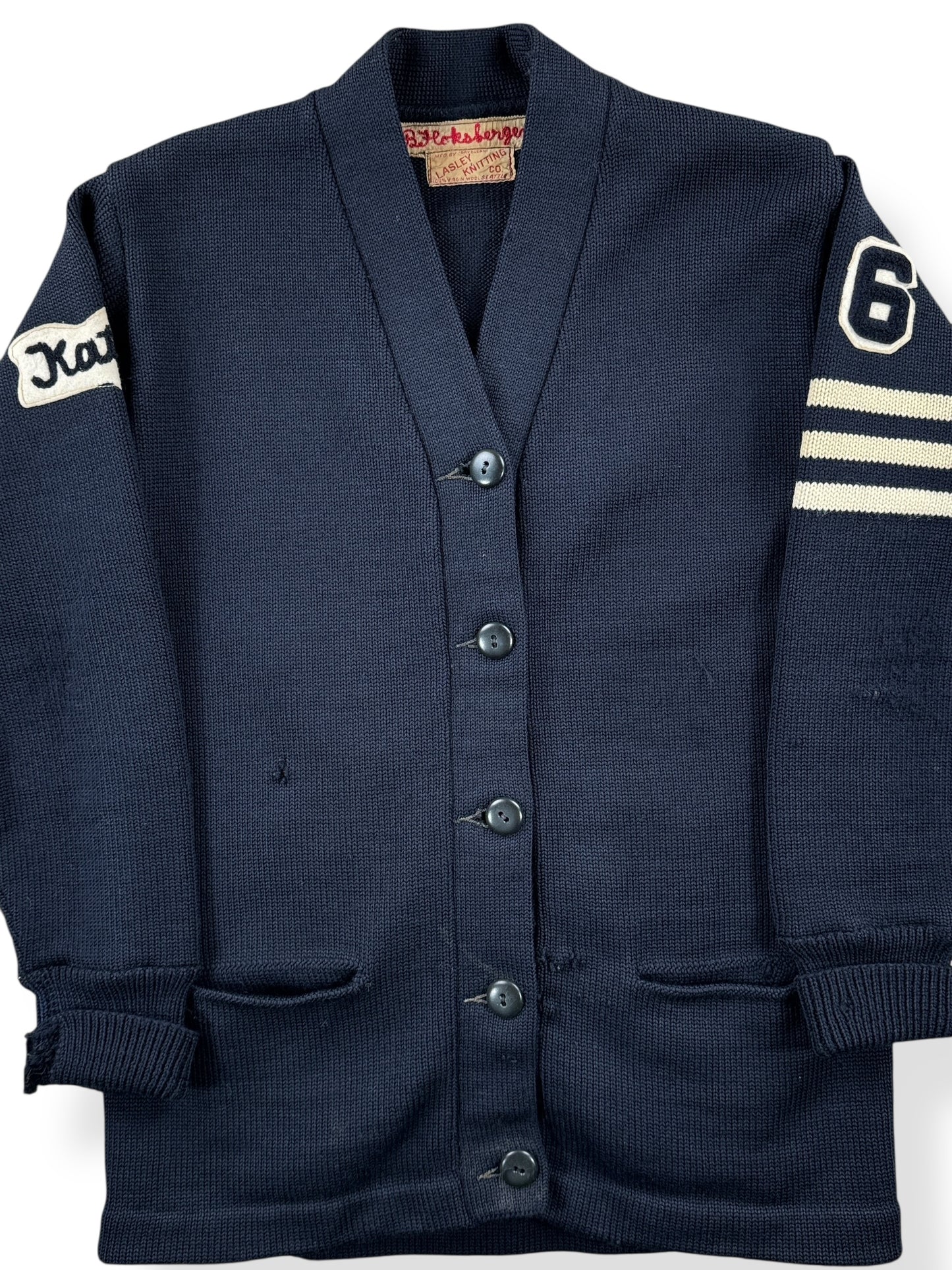 Front Close Up of Vintage Lynden Lyncs 1966 Varsity Sweater SZ XS