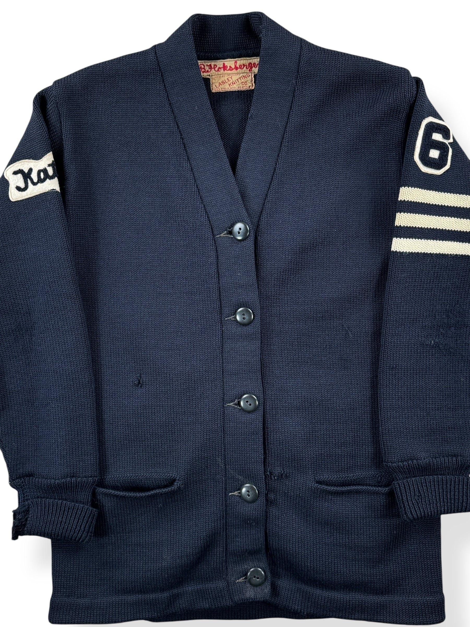 Front Close Up of Vintage Lynden Lyncs 1966 Varsity Sweater SZ XS