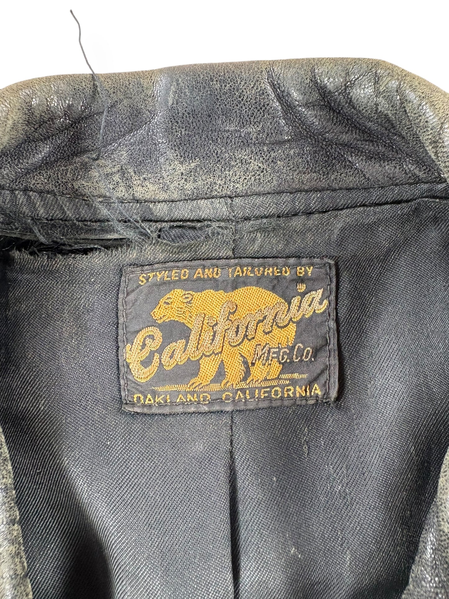 Vintage 30's Era Petite Ladies California Mfg. Co. Leather Jacket SZ XXS BUSTED ZIPPER