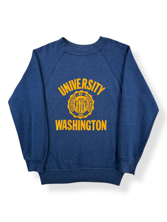 Front of Vintage Flocked University of Washington Crewneck SZ XS