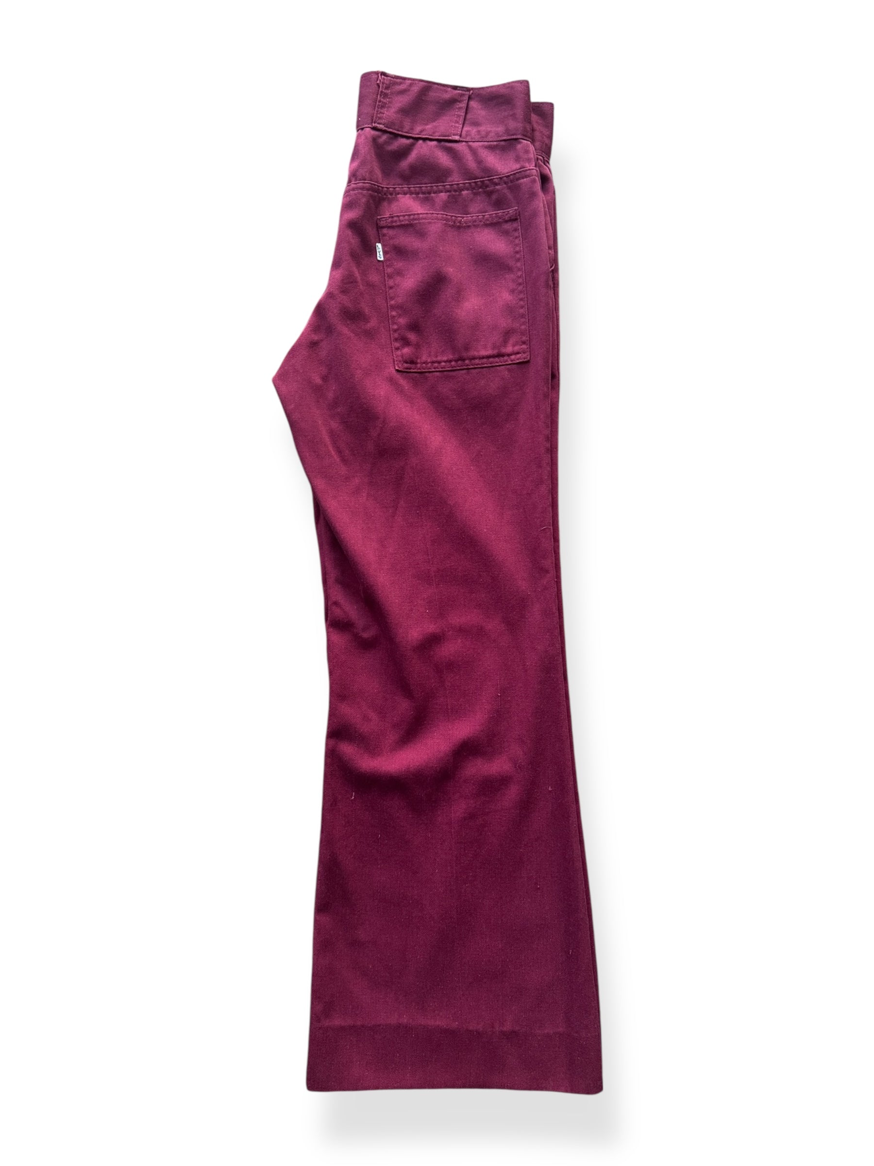 Unfolded Vintage Burgundy Levi's Sta-Prest W32
