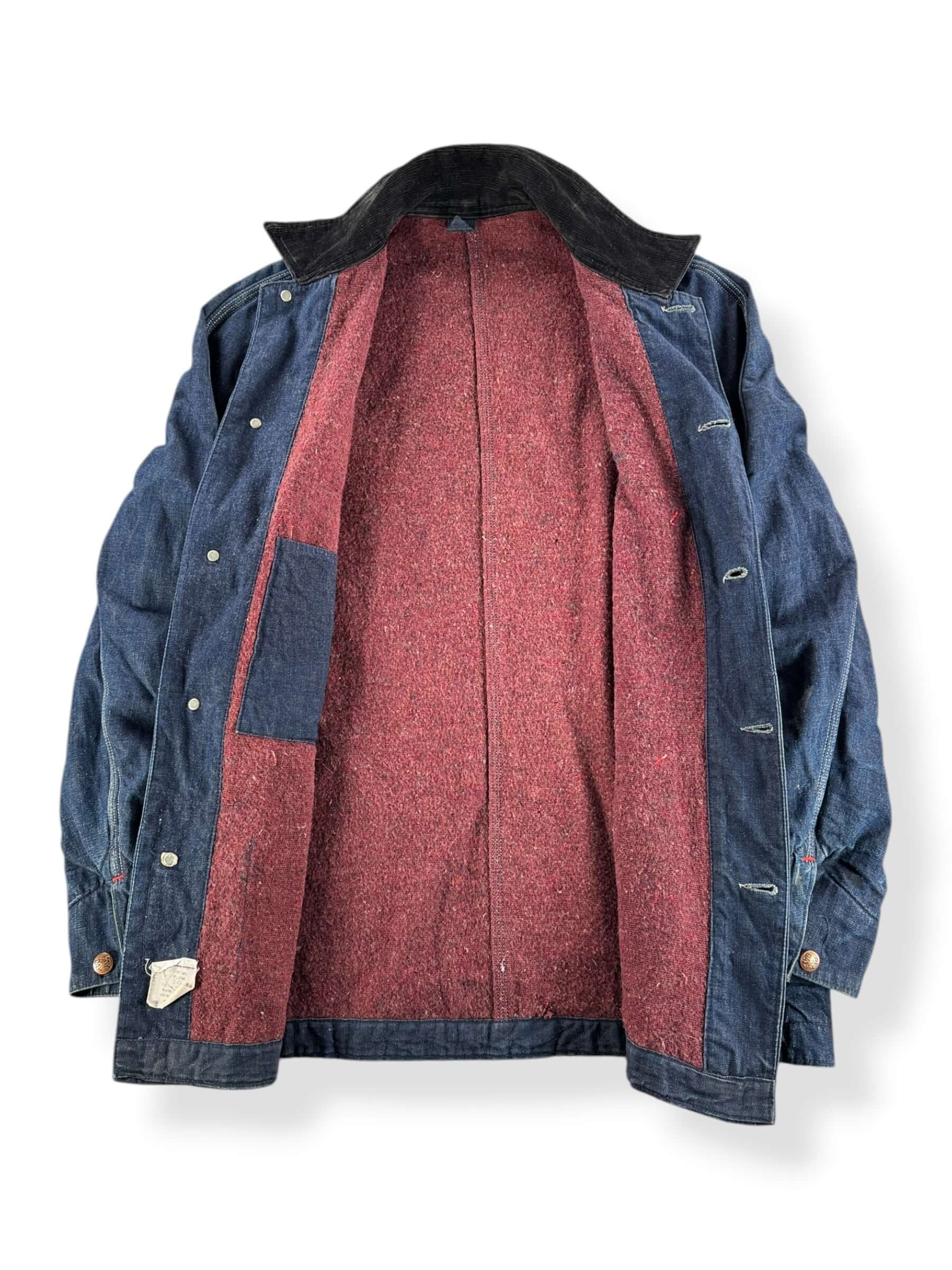 Inside of Vintage Penney's Pay Day Blanket Lined Denim Chore Coat SZ 40