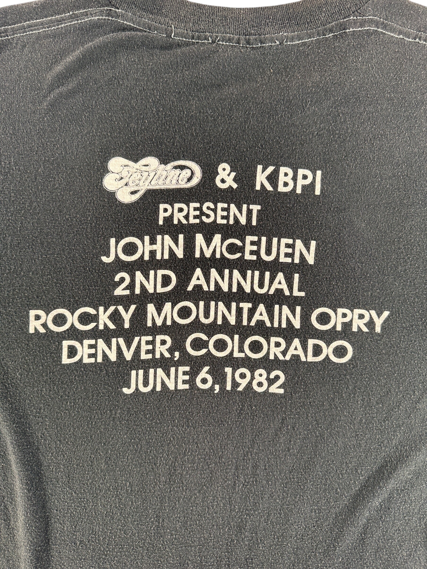 Back Graphic of Vintage 1982 Rocky Mountain Opry Bluegrass Tee SZ L