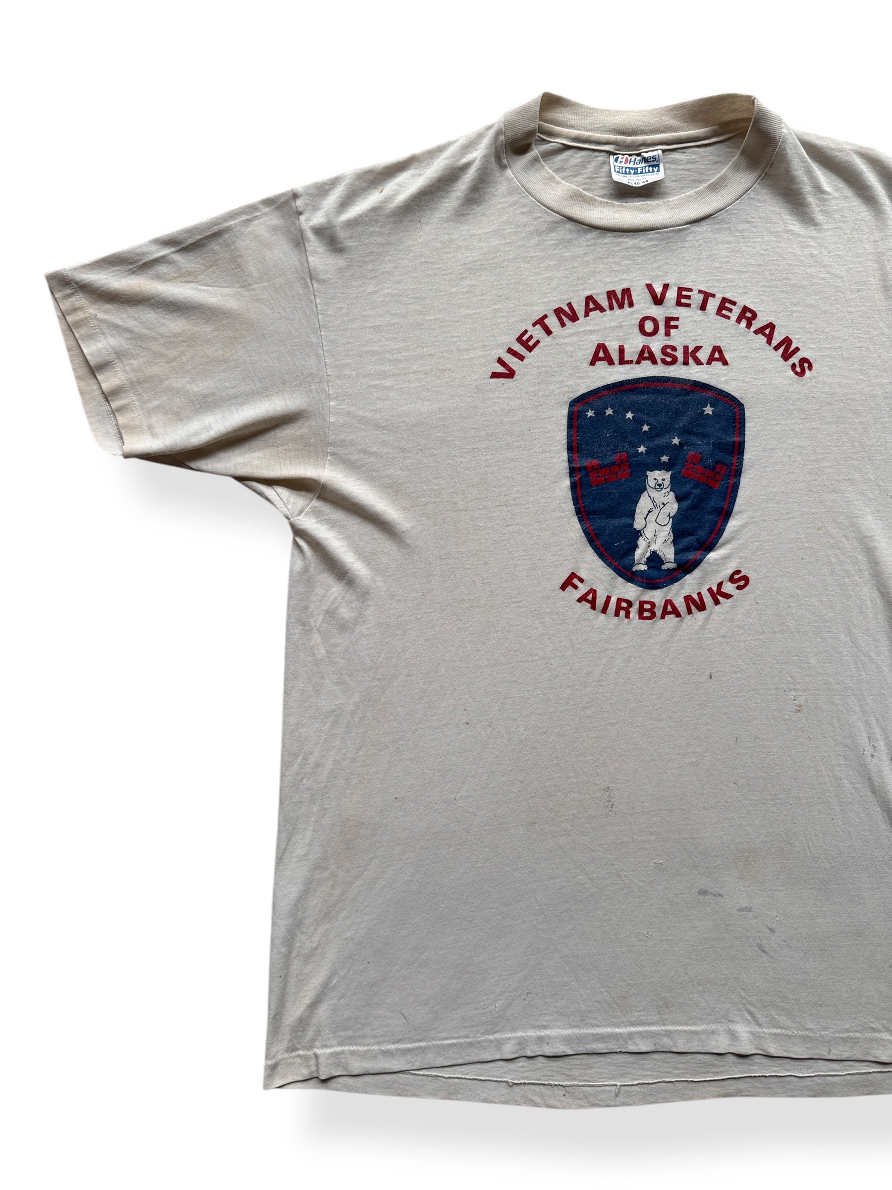 Front Right of Vintage Vietnam Veterans of Alaska Tee SZ XL