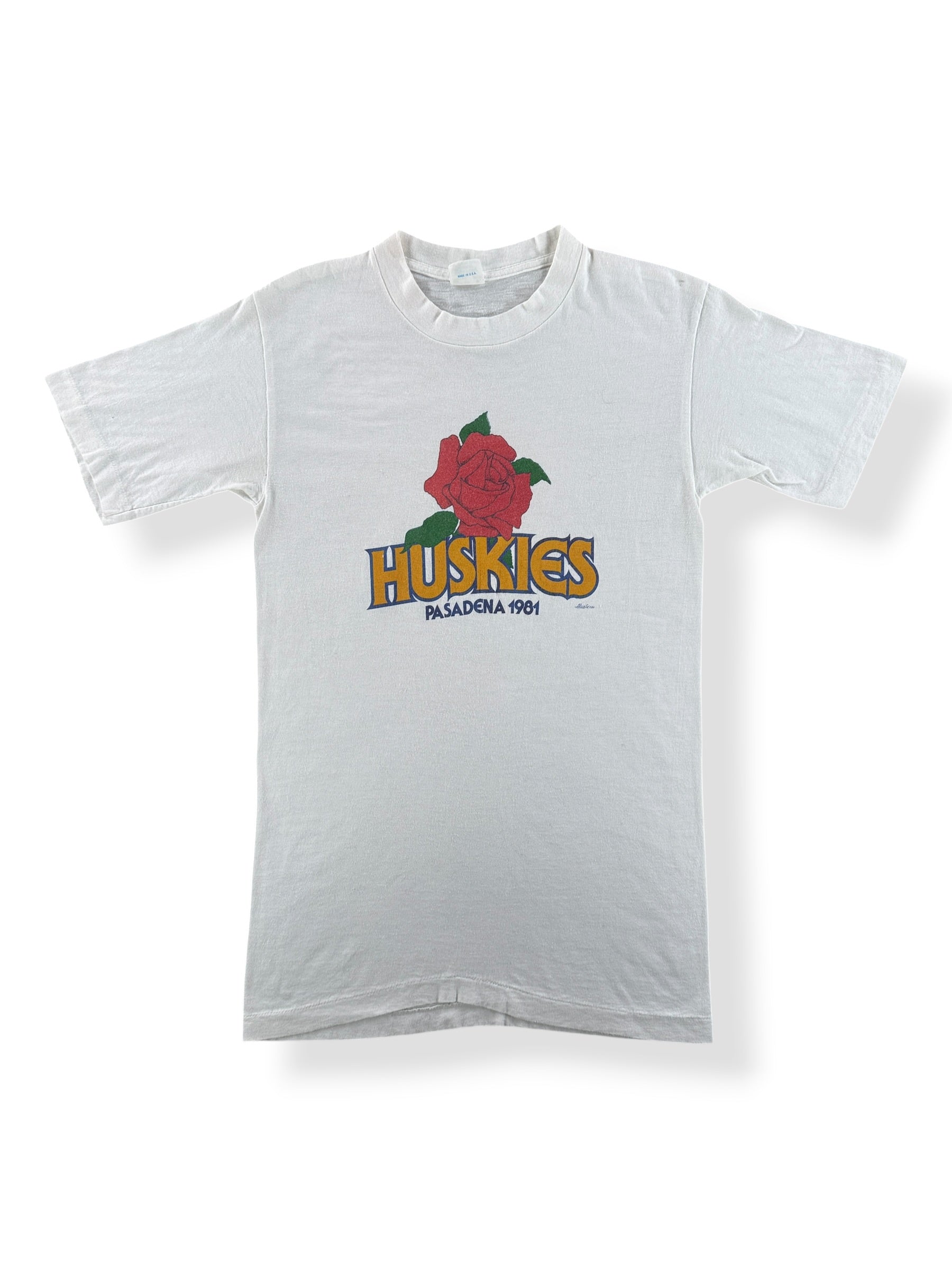 Front of Vintage 1981 Huskies Rose Bowl Tee SZ S (Fits XS)