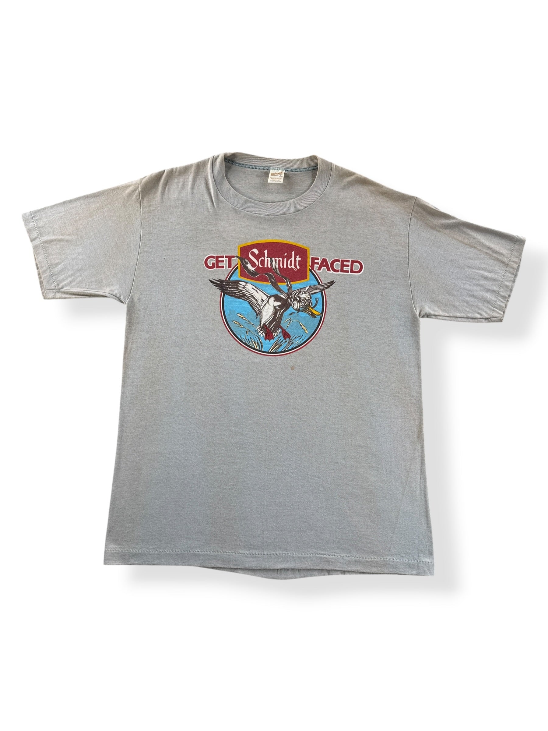 Front of Vintage Get Schmidt Faced Beer Tee SZ L (Fits M)