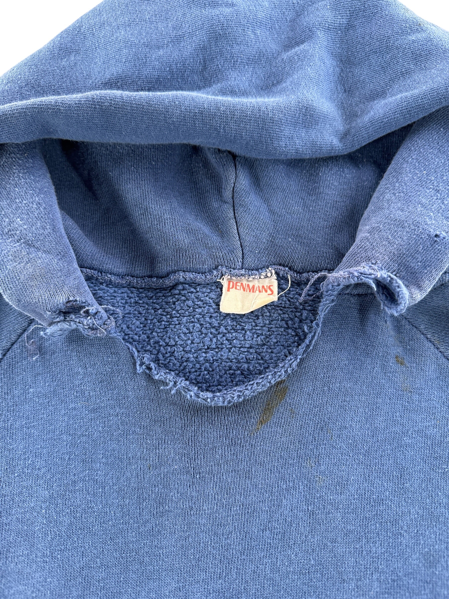 Collar on Vintage 60s Penmans Hoodie SZ XL