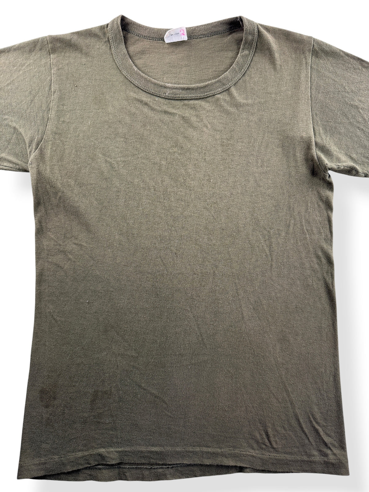 Close-up of Vintage 50s Stedman Blank Green Tee SZ S (Fits XS)