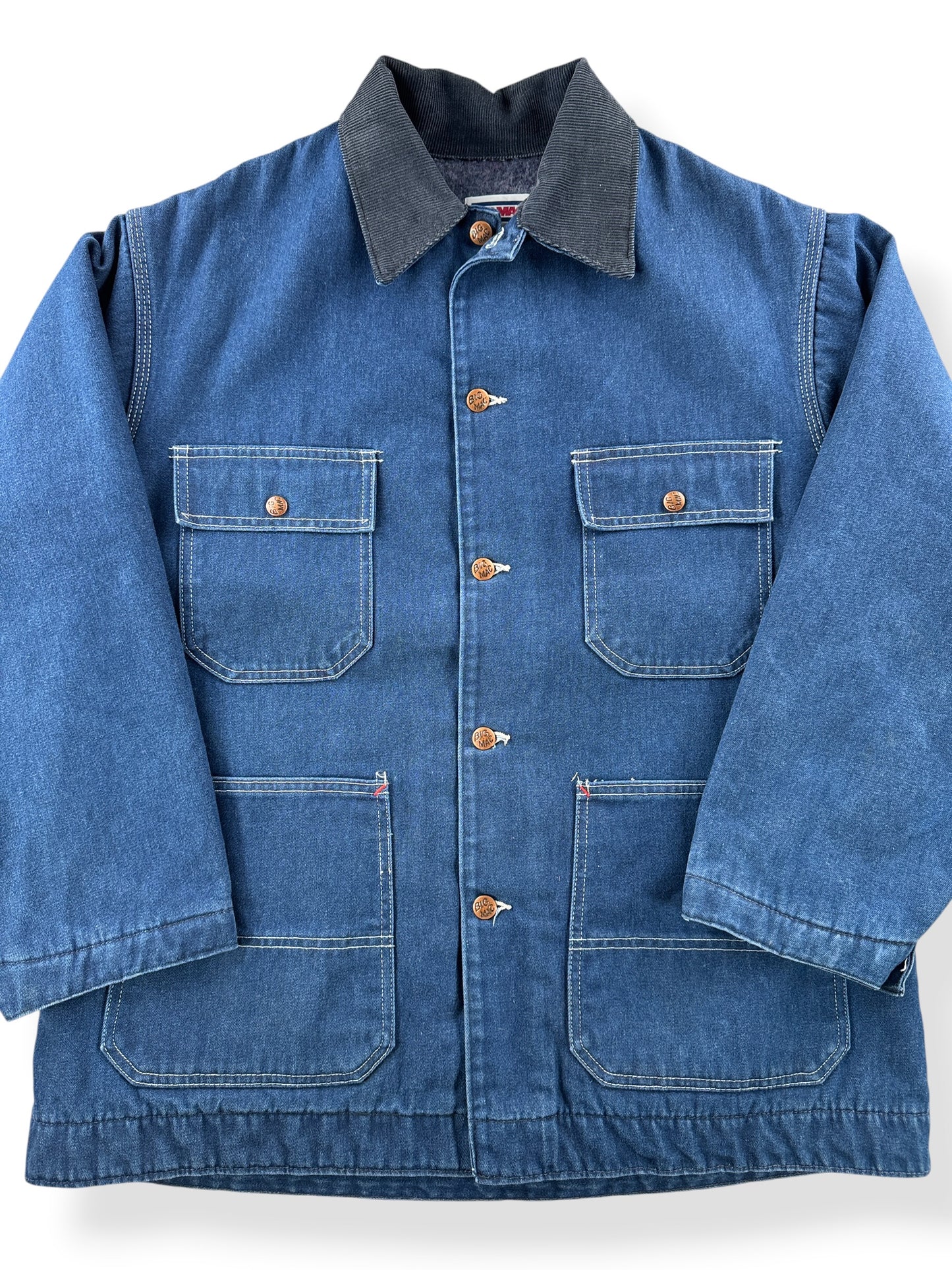 Close-up of Vintage 80's Big Mac Denim Chore Jacket SZ L