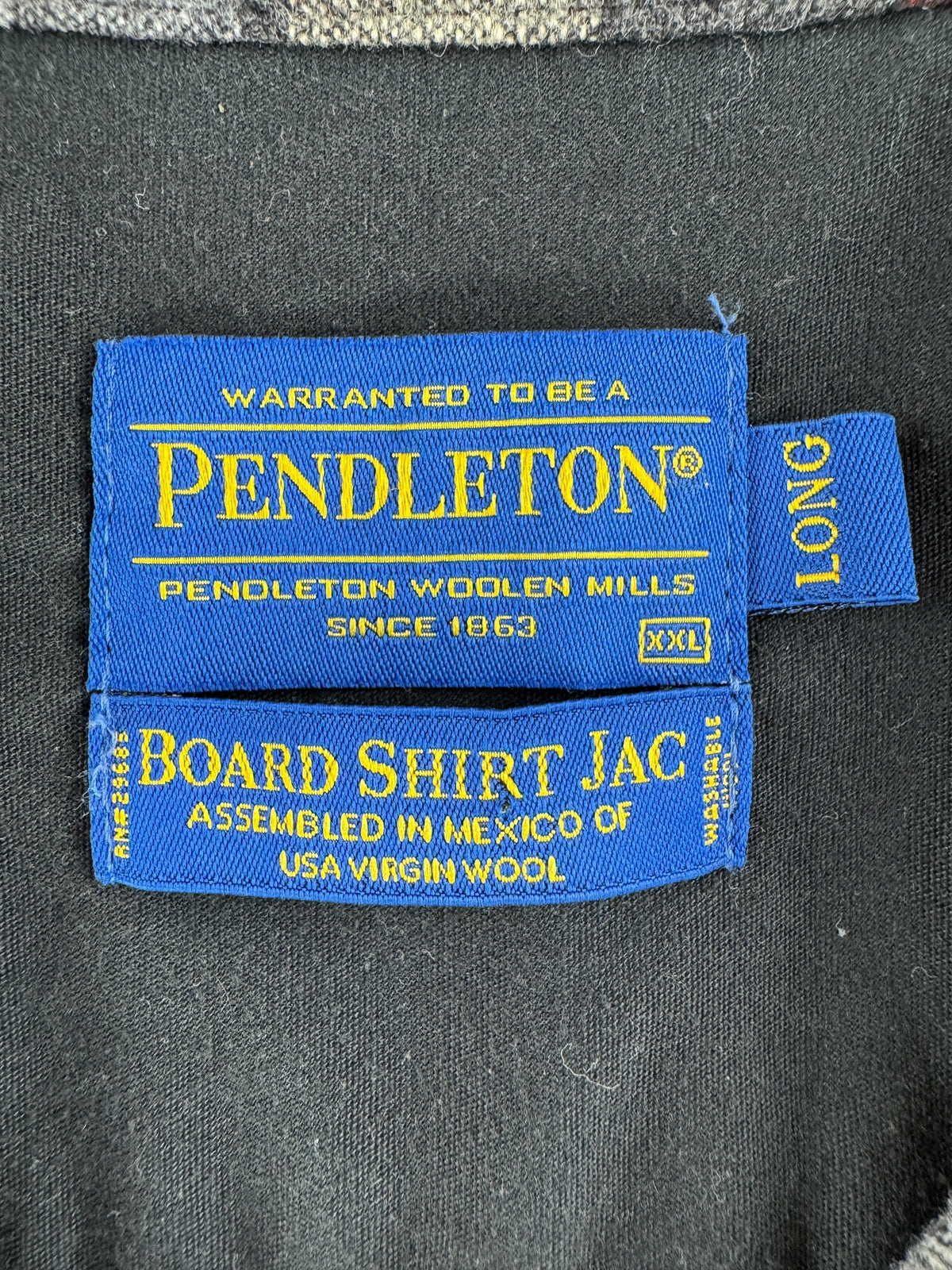 Tag on Pendleton Lodge Board Shirt Jac SZ XXL Long