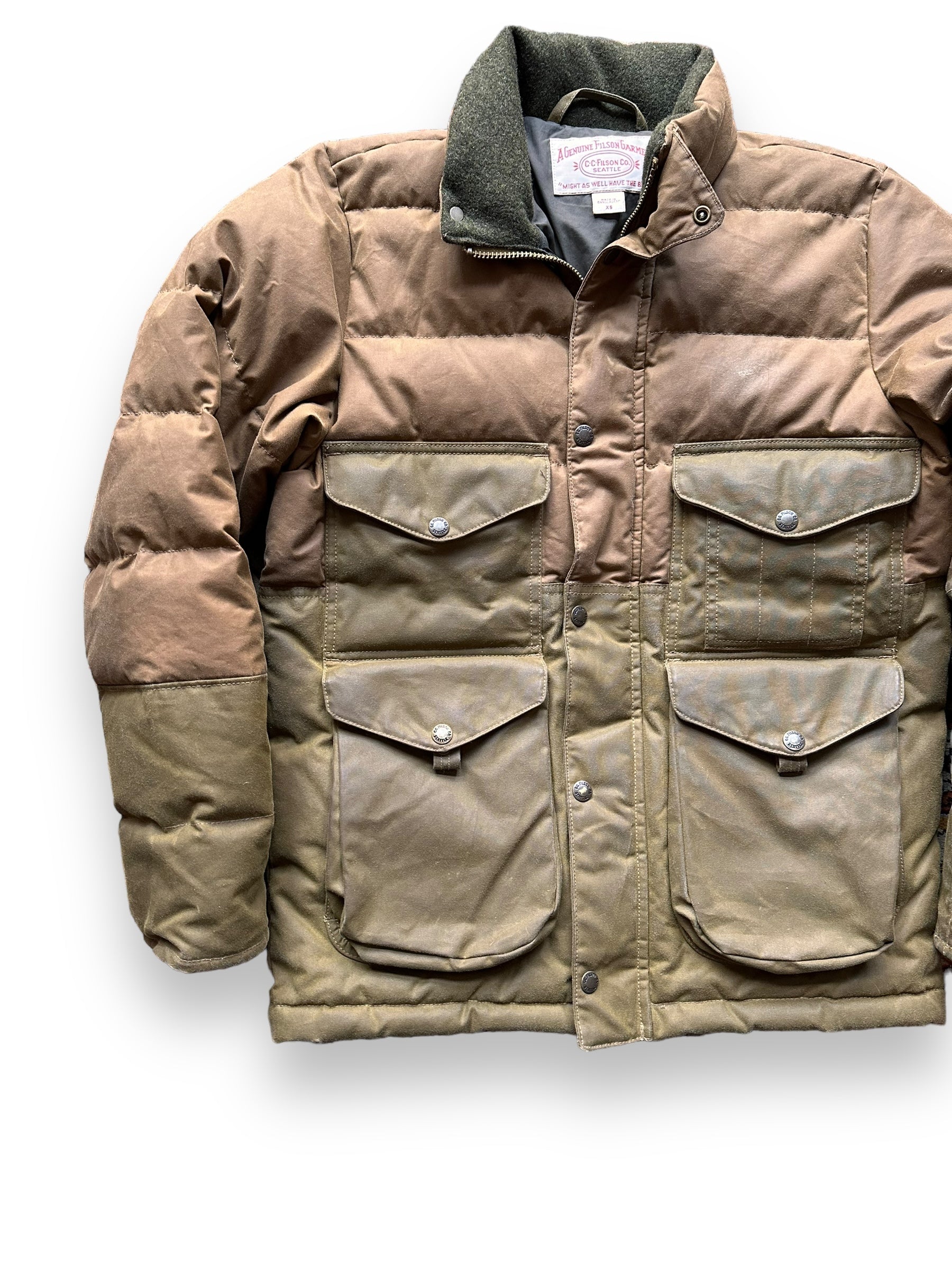 Front Right View of Filson Down Cruiser Jacket SZ XS | Filson Down Cruiser | Filson Workwear Seattle