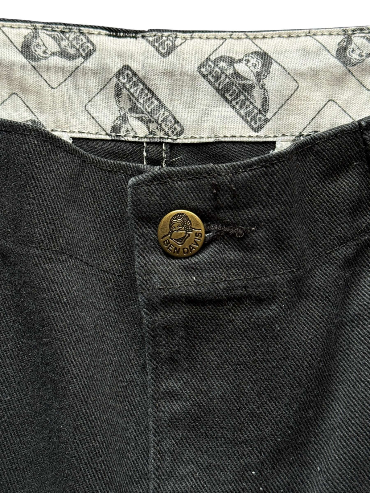 Button on Ben Davis Black Paint Splattered Pants W33