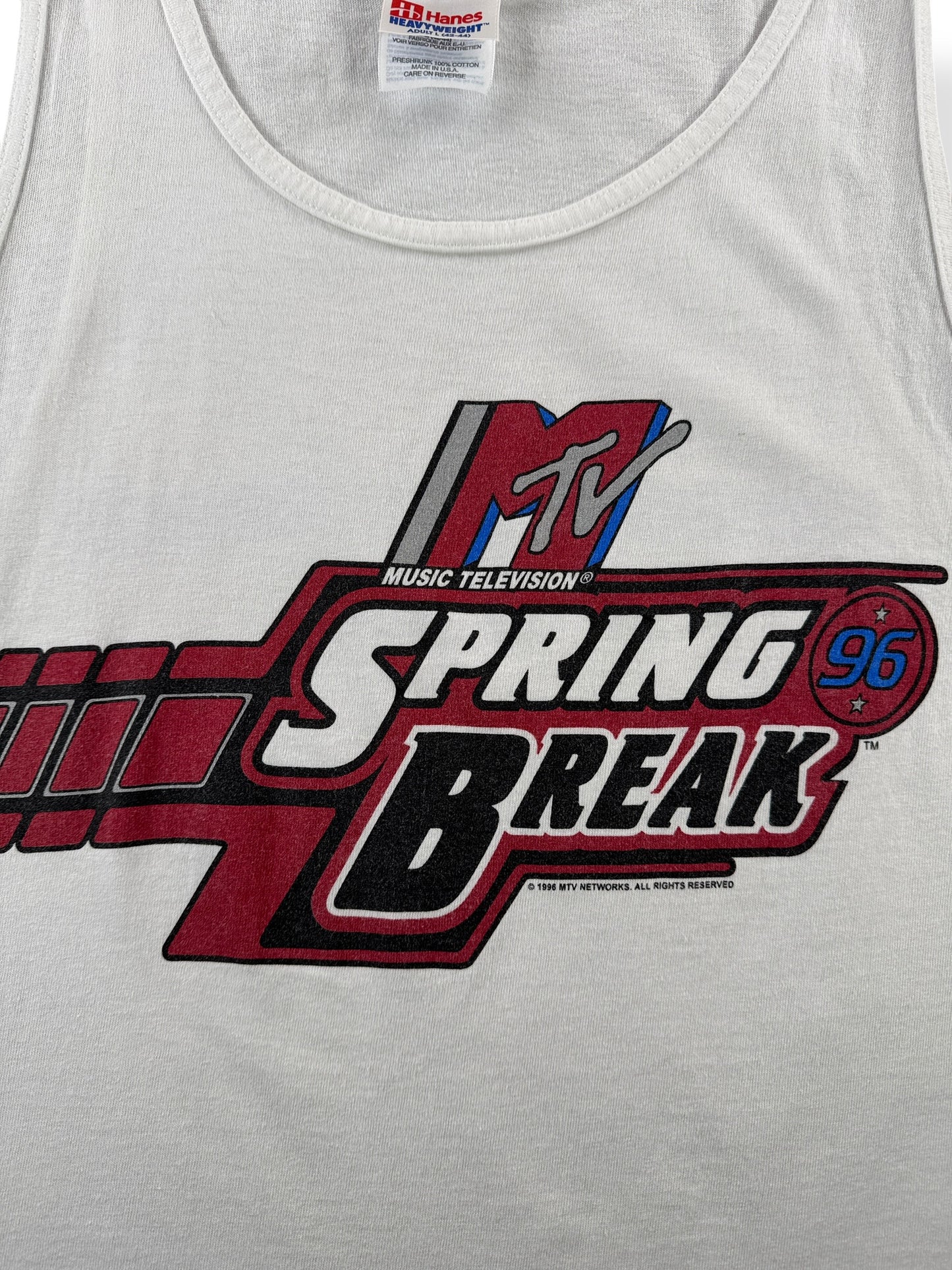 Graphic of Vintage MTV Spring Break '96 Tank Top SZ L