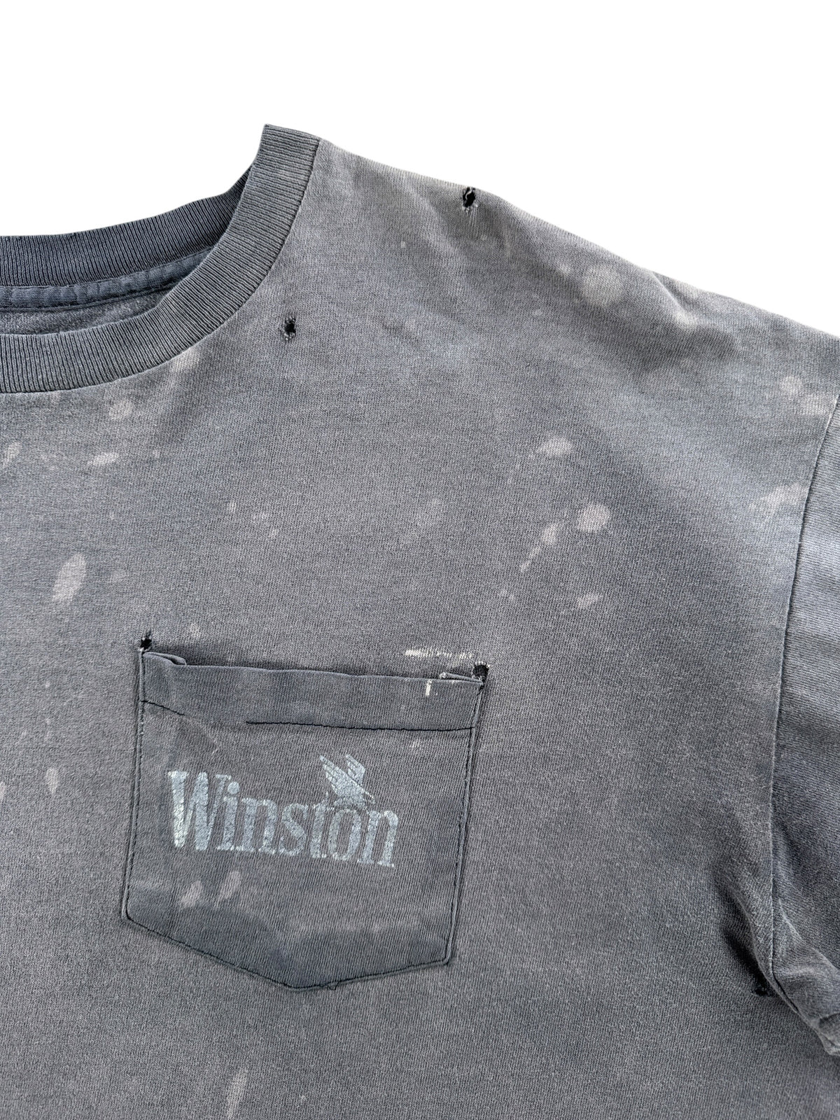 Bleach stains on Vintage Smoked Out Winston Pocket Tee SZ XL