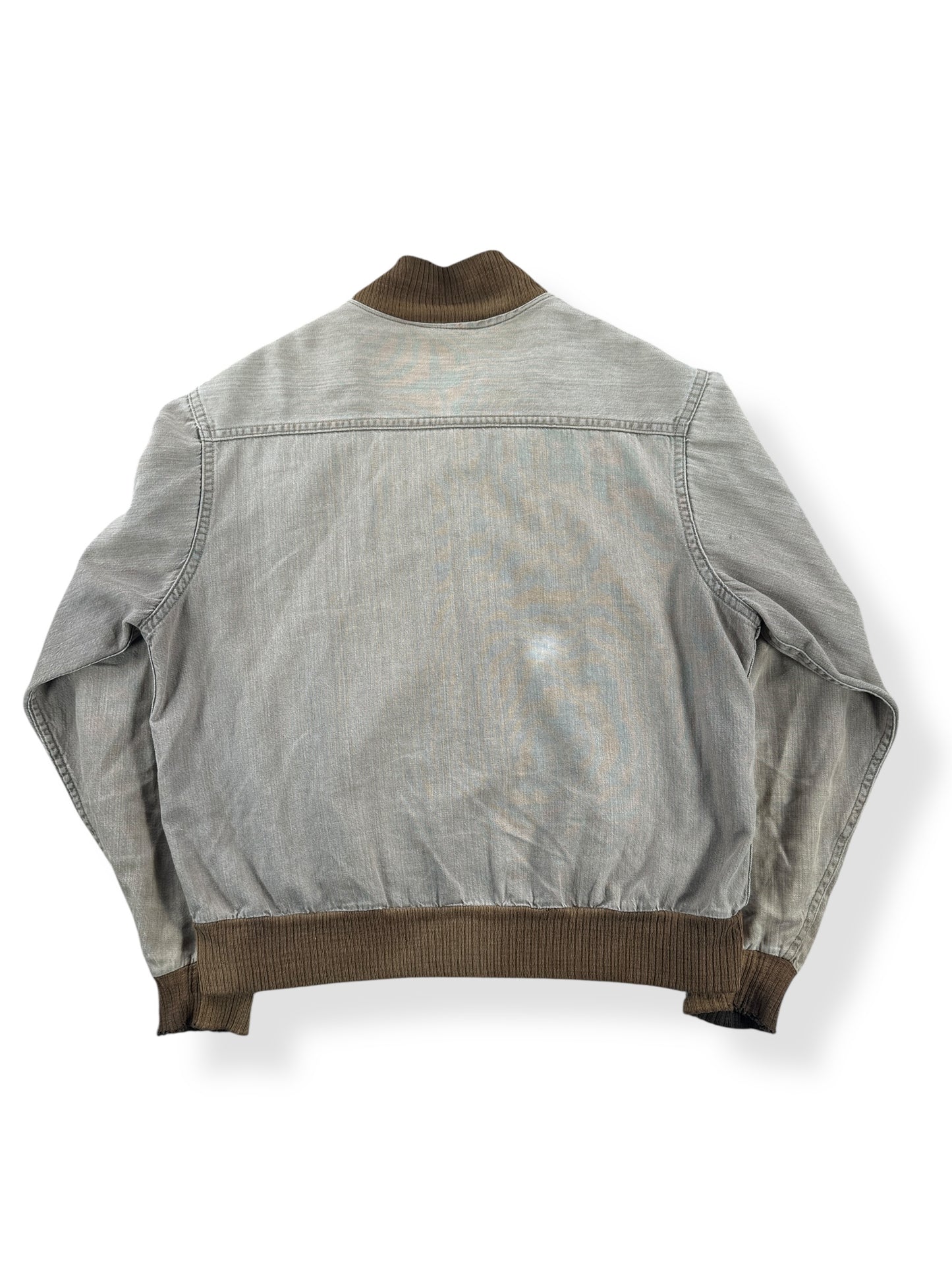 Back of Vintage Thrashed Bomber Jacket SZ L