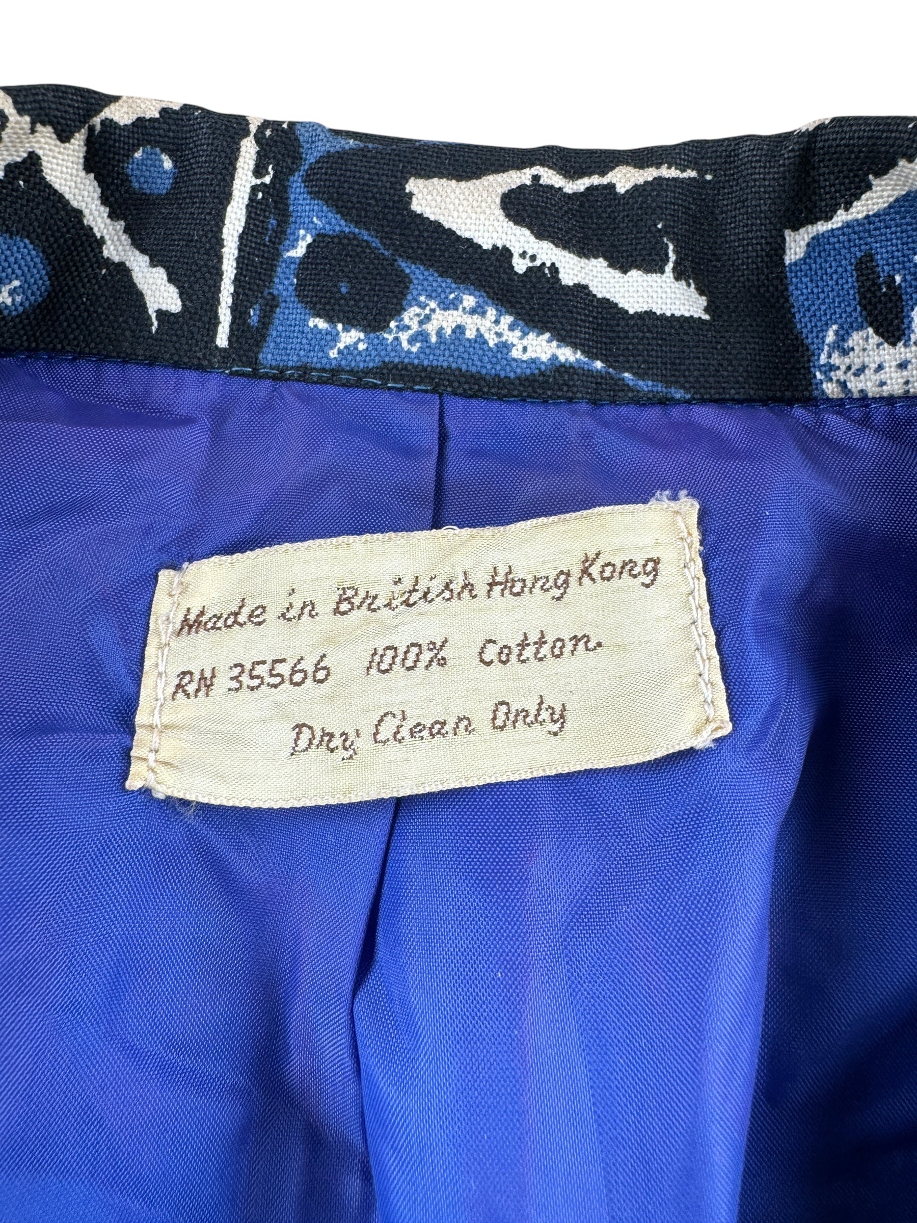 Label on Vintage Blue Sandwich Isles Jacket SZ 40L