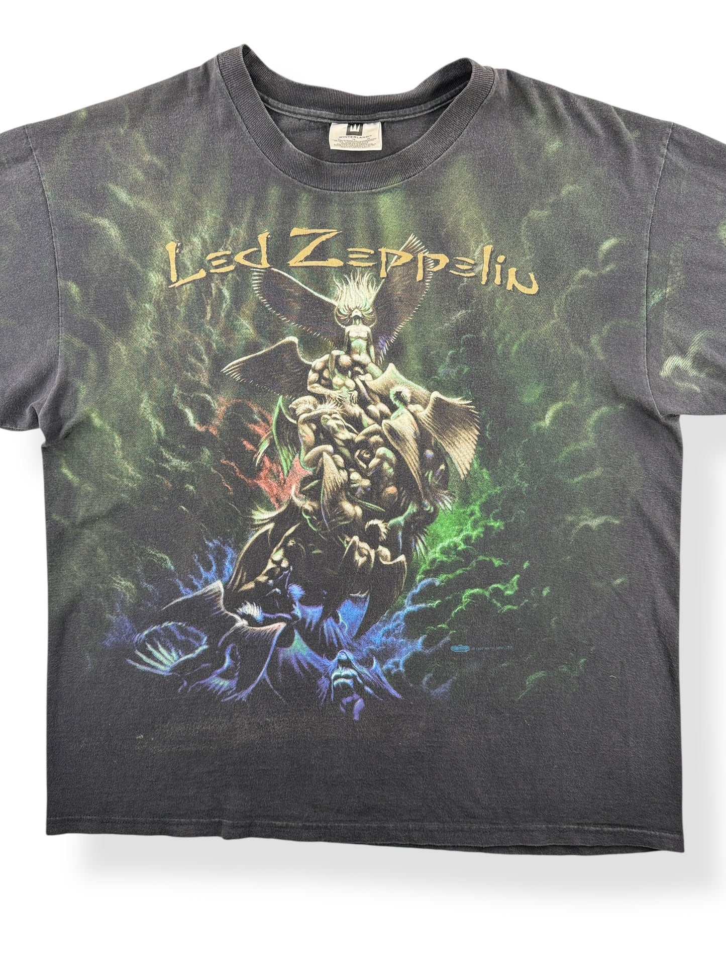 Front Close Up of Vintage Led Zeppelin Stairway to Heaven Tee SZ XL