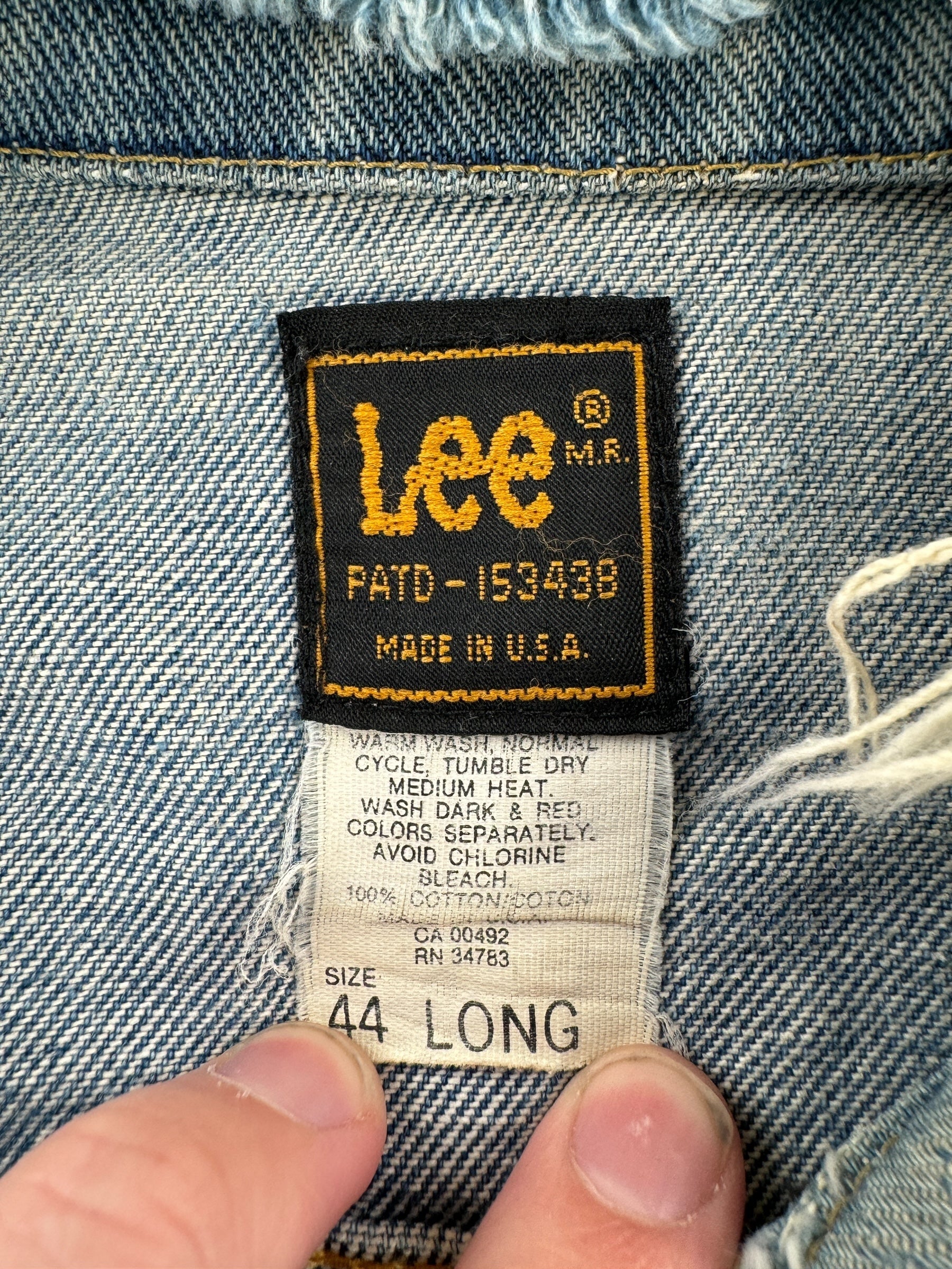 Tag on 80s Lee 101-J Distressed Jacket SZ 44 Long