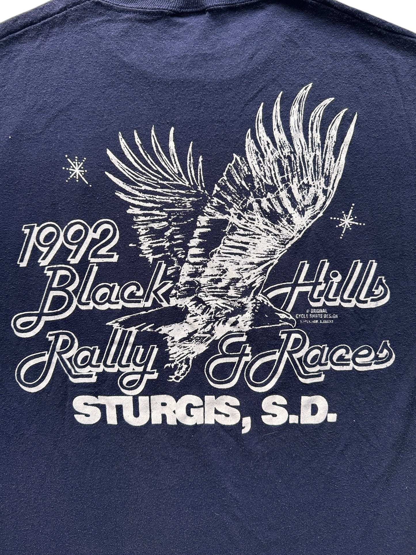 Back Graphic of Vintage 1992 Sturgis Bike Week Tee SZ M