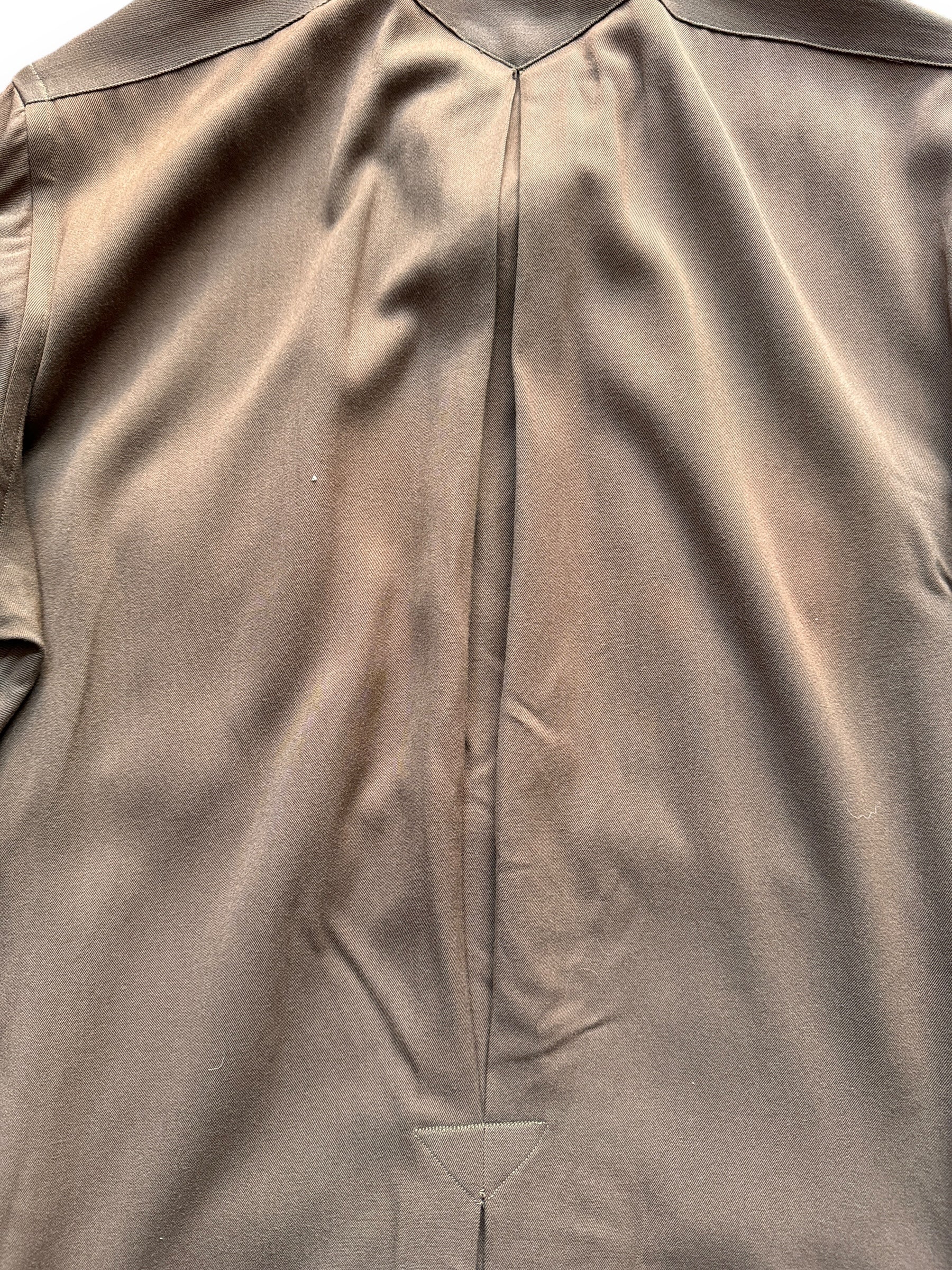 back close up of Vintage Buckley Shirts Brown Gabardine Western Shirt SZ M