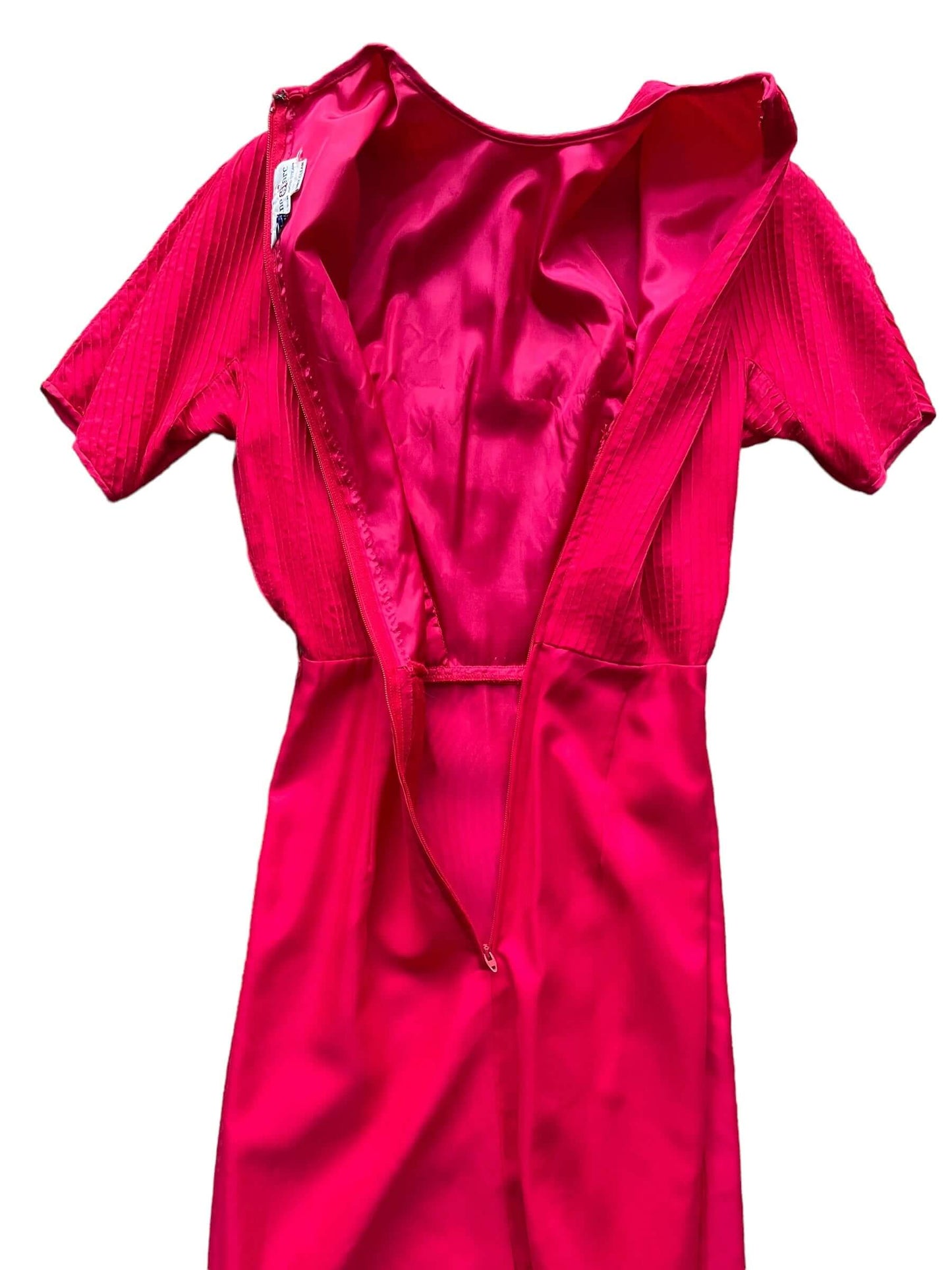 Open back view of 1960s Jean D'Arc Red Dress XXS