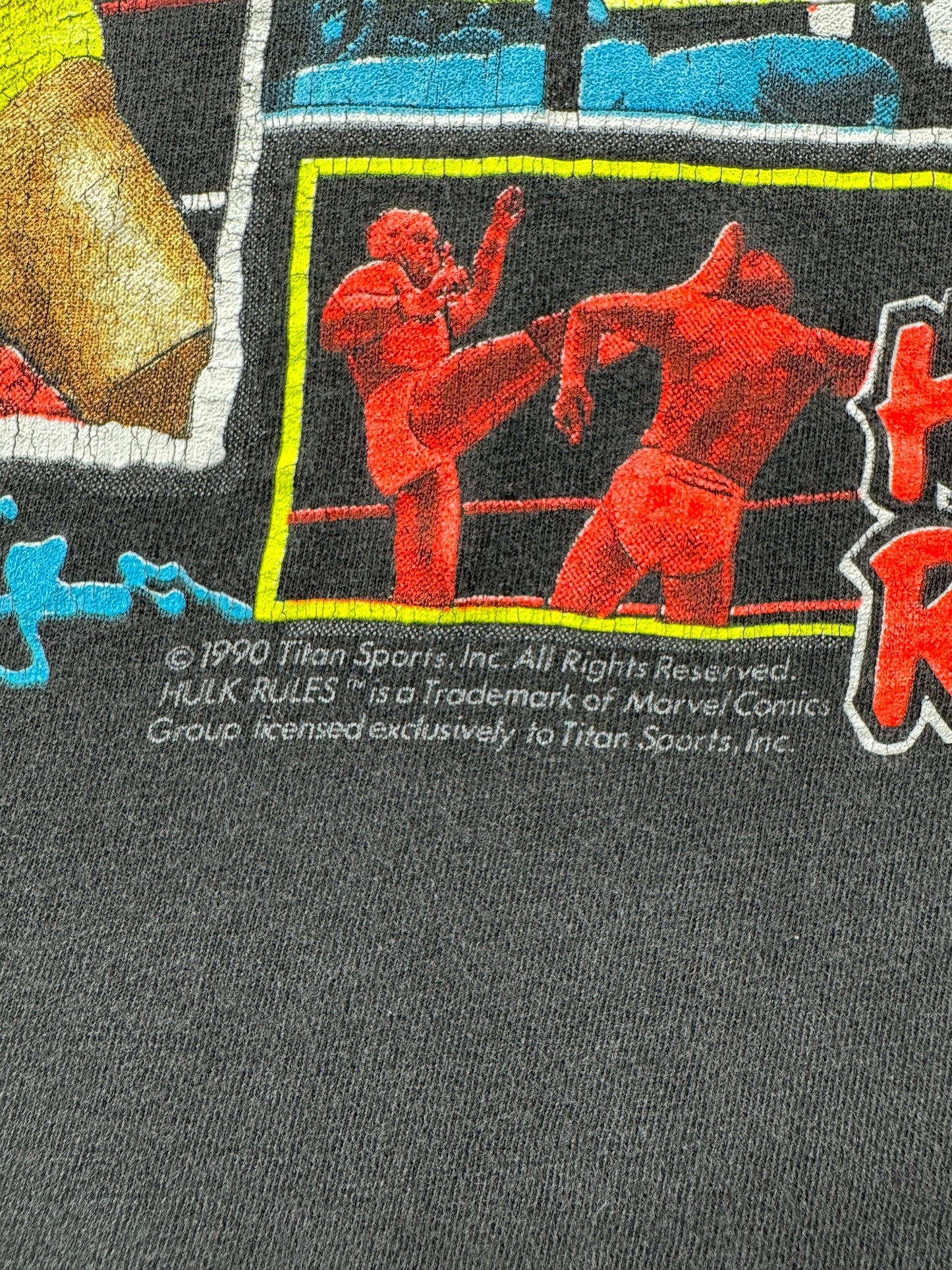 Trademark on Vintage Hulk Hogan Hulk Rules Youth Tee SZ S