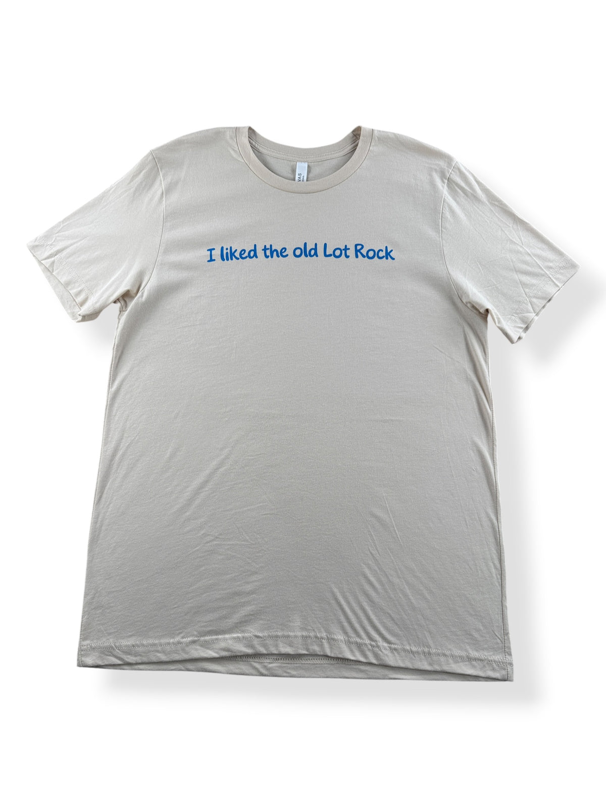 Front of blue Old Lot Rock Tee