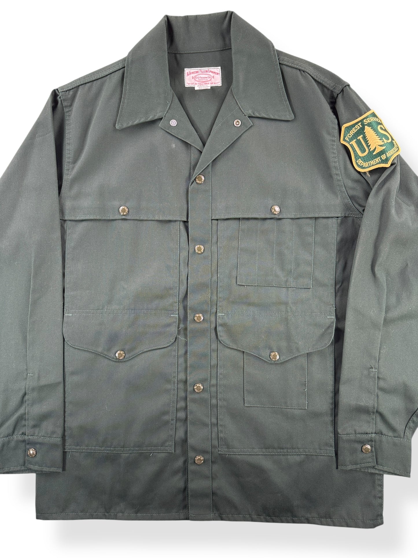 Front Close Up of Vintage USFS Filson Cruiser Jacket SZ 42