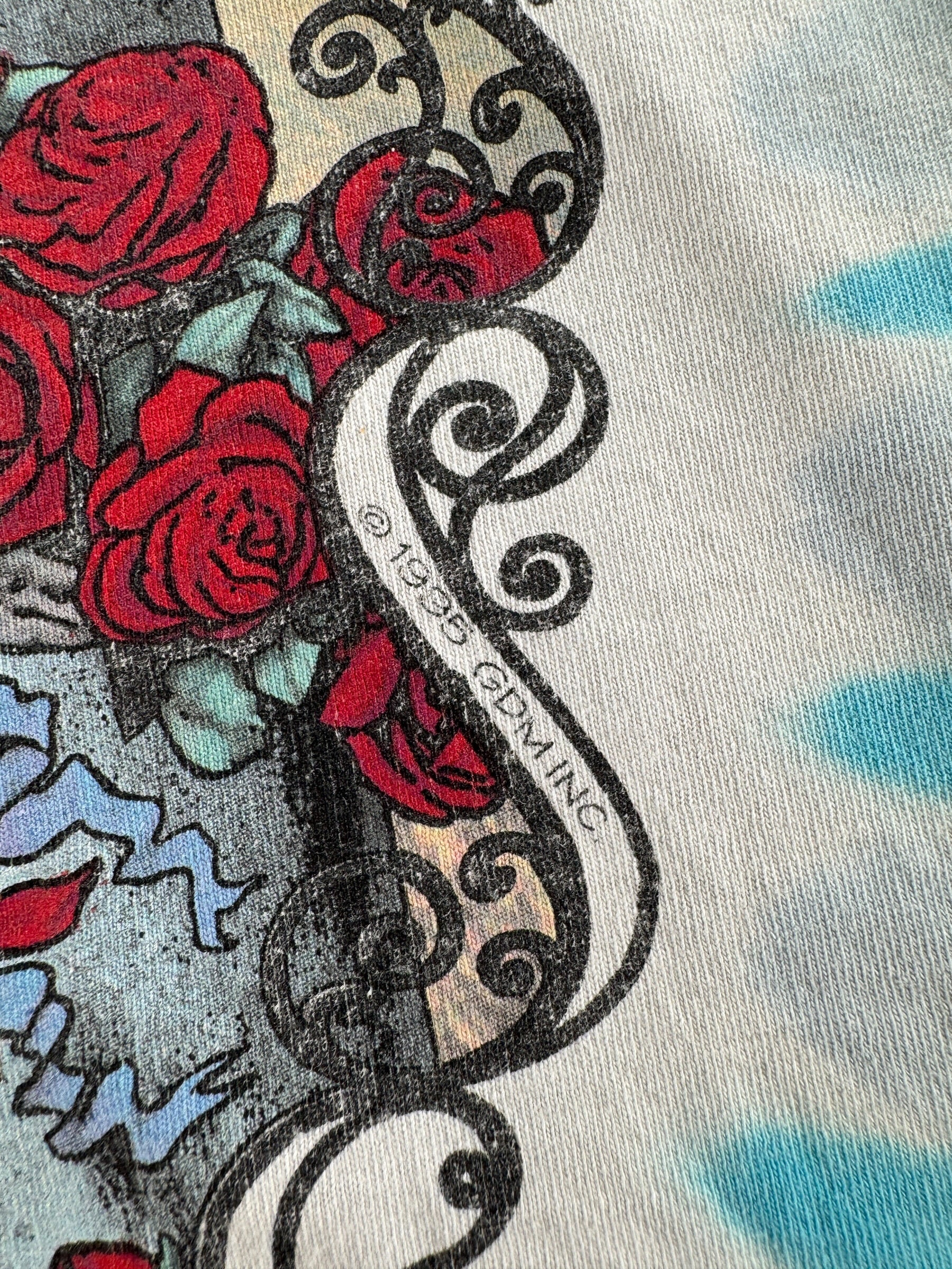 Copyright stamp on Vintage Liquid Blue Grateful Dead 30 Years Bertha Tee SZ L