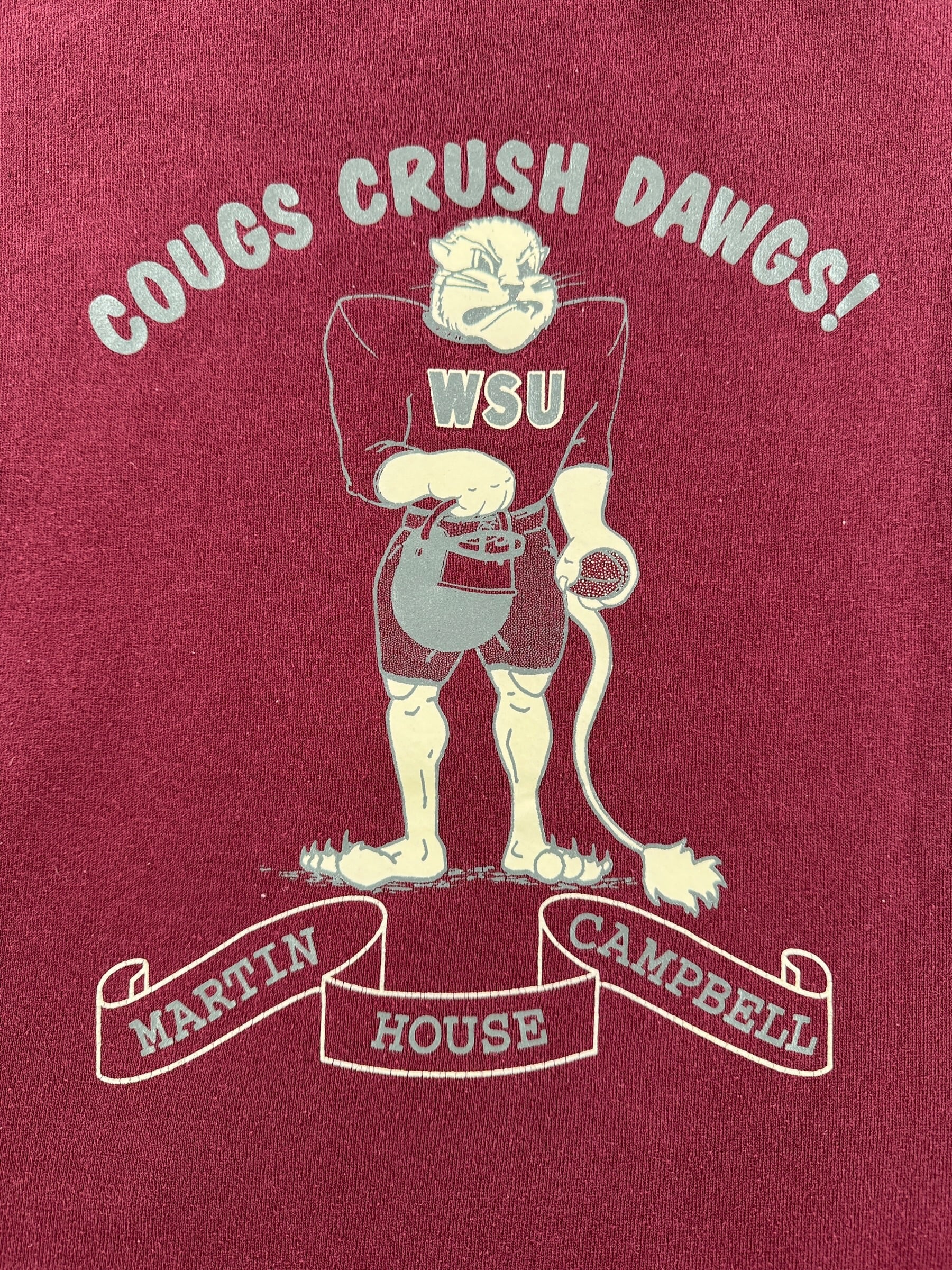 Back Graphic of Vintage 1992 Cougars Apple Cup Crewneck SZ XL (Fits L)